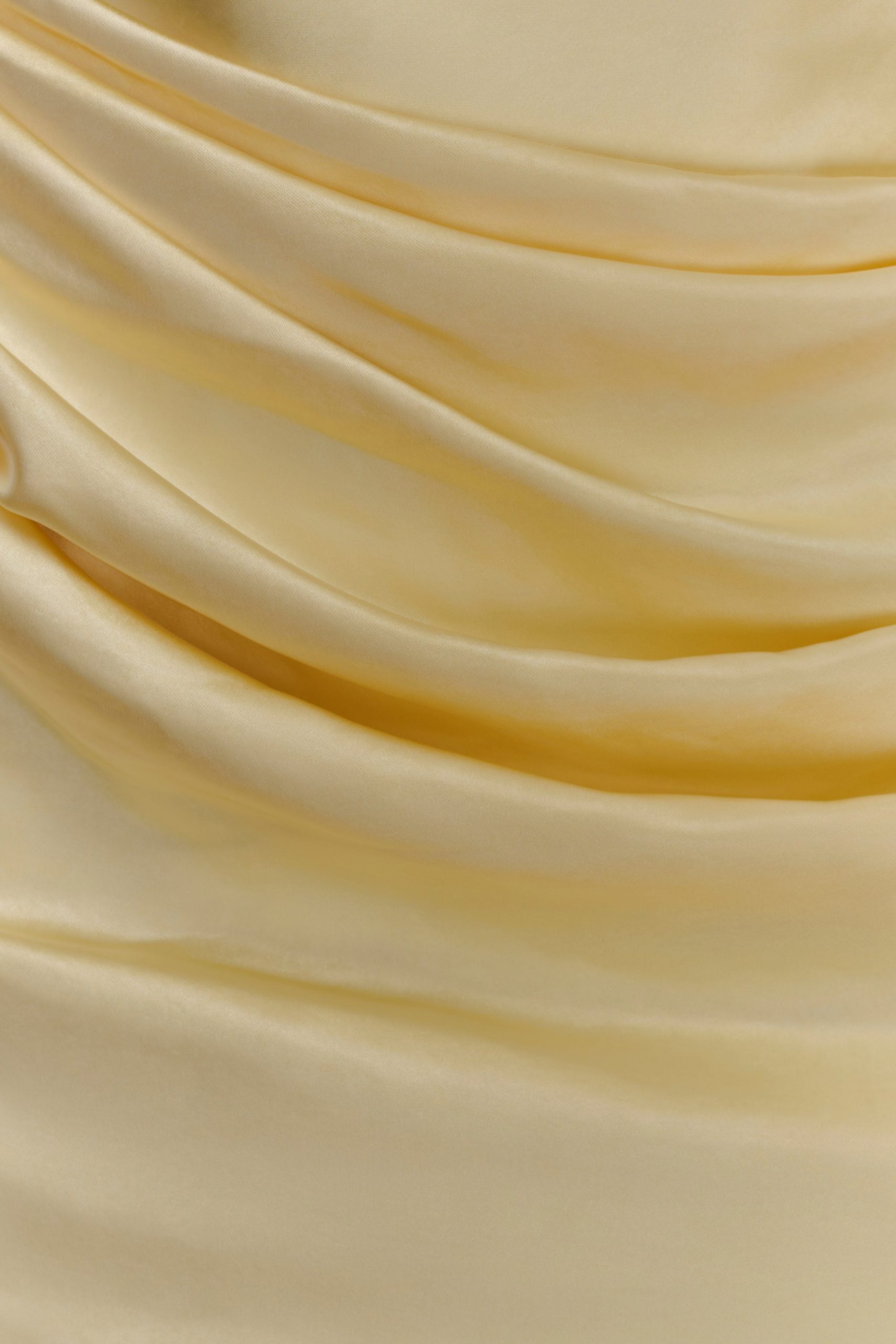Iris Long Sleeve Satin Maxi Dress - Lemon - Image 4