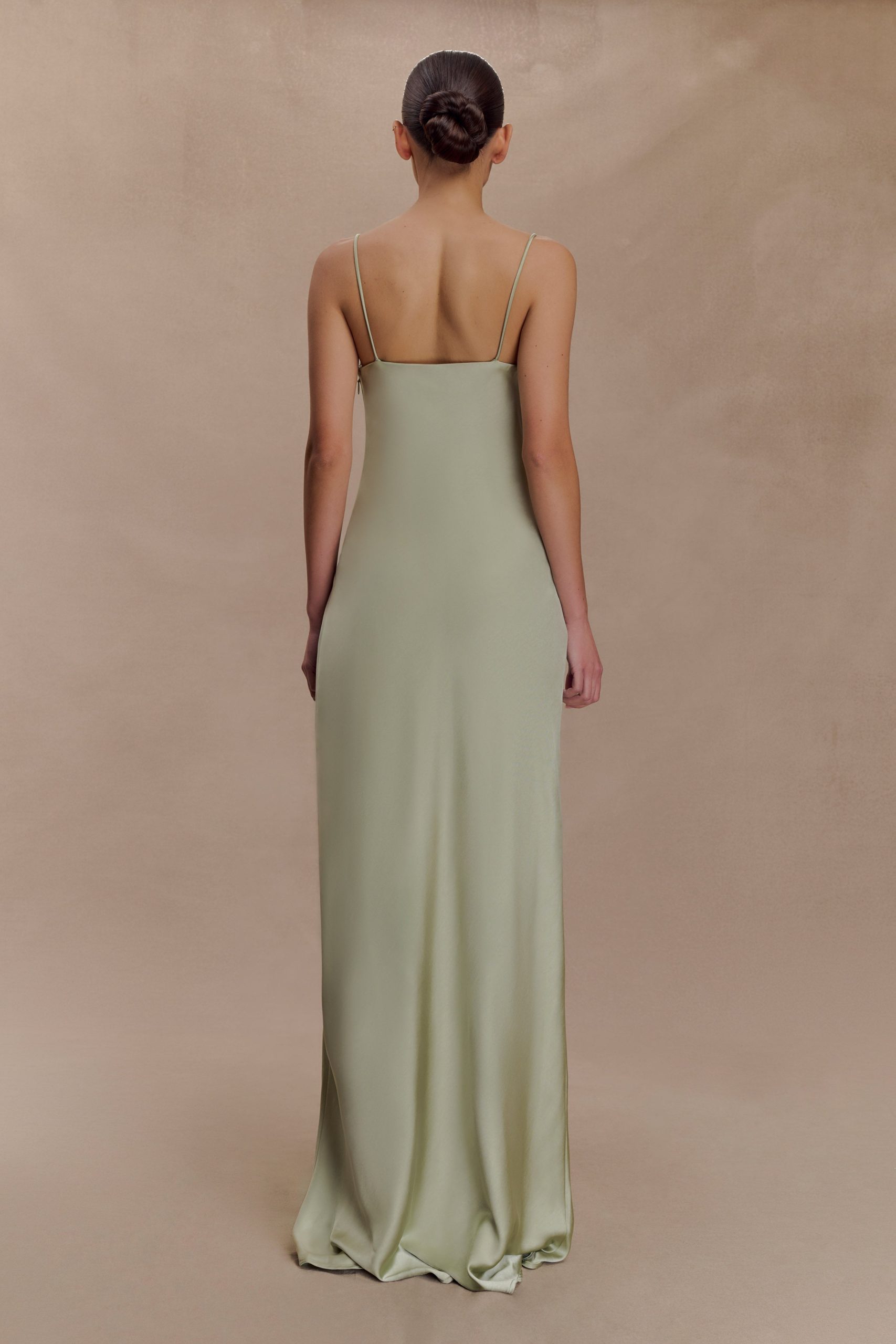 Isadora Lace & Satin Maxi Dress - Sage - Image 2
