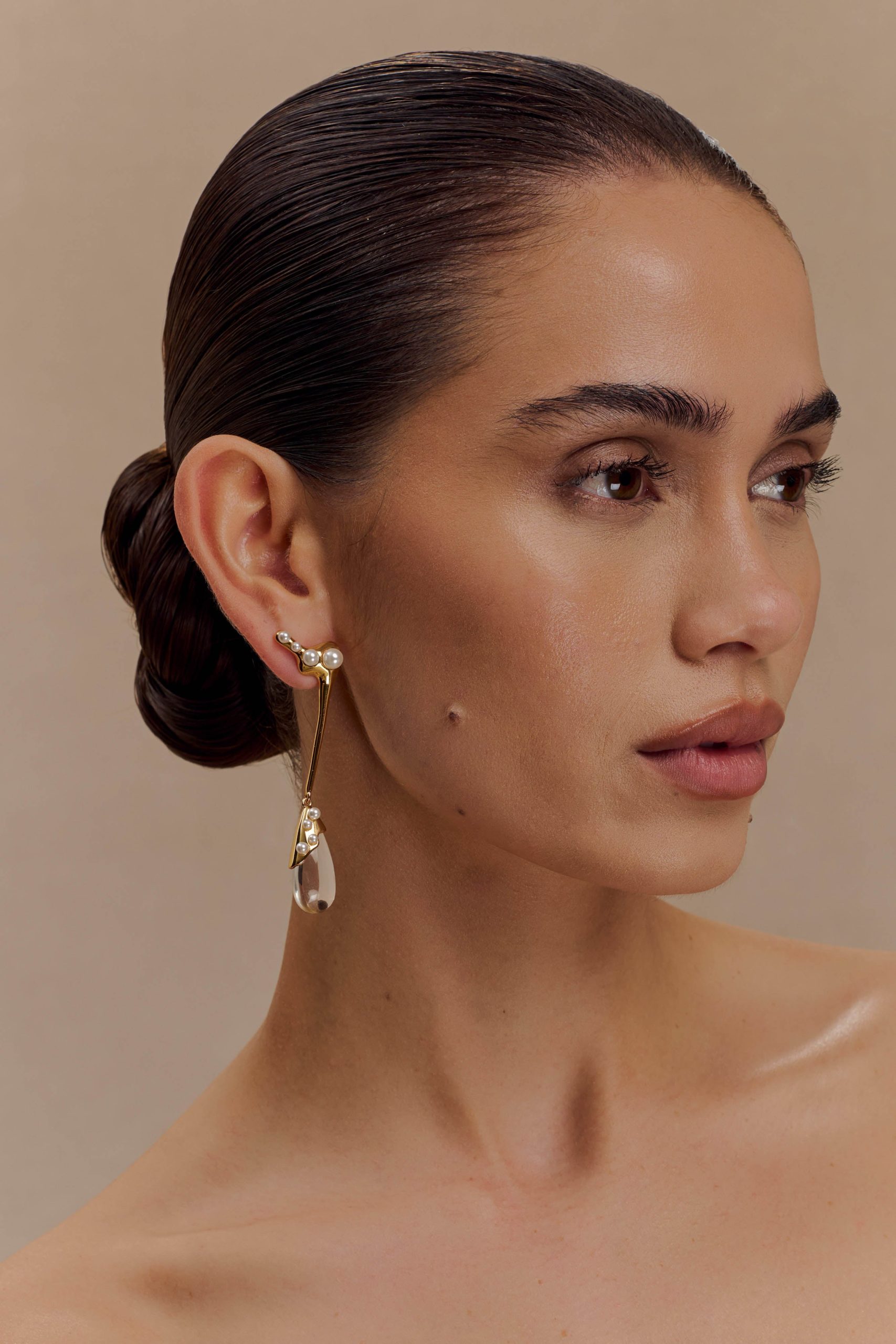 Adelaide Pearl Drop Earrings - Gold - Image 2
