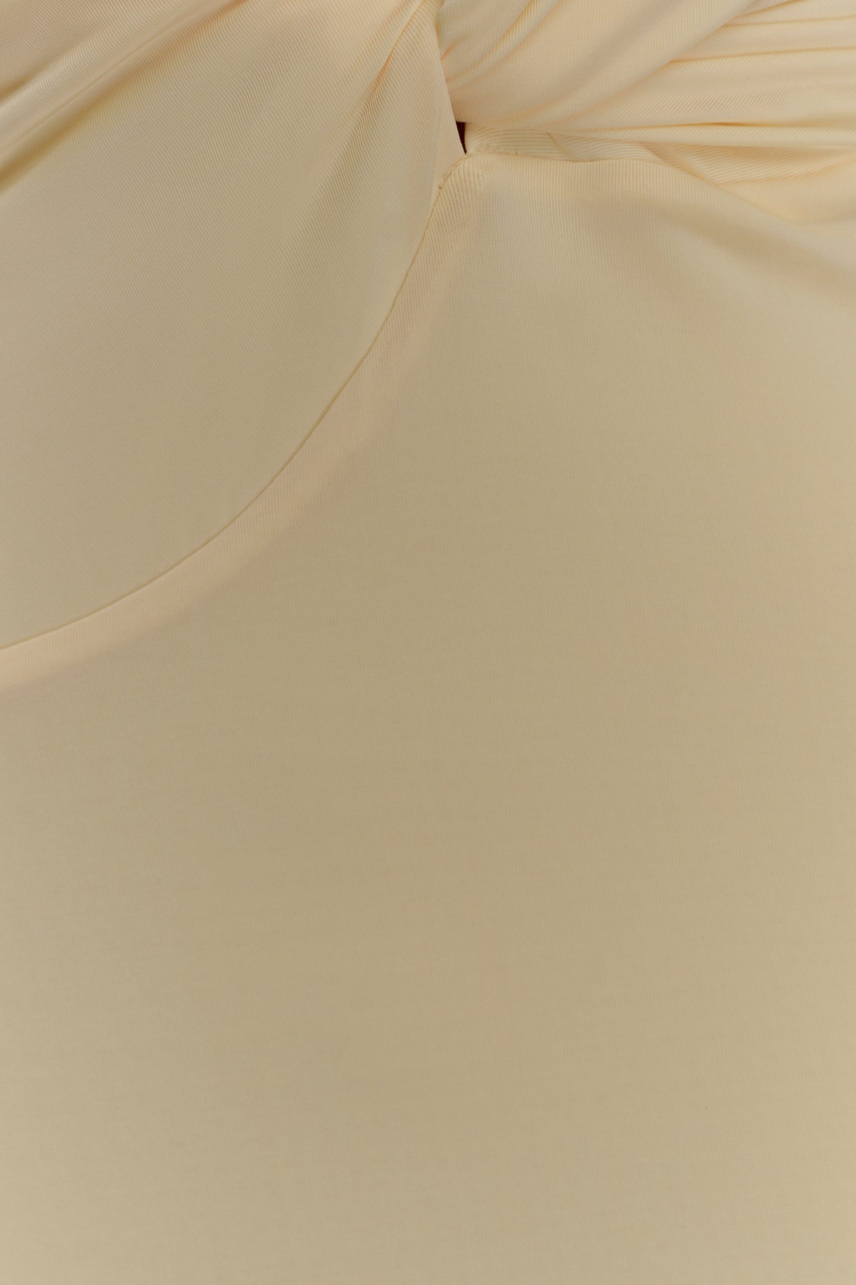 Stella Draped Slinky Maxi Dress - Pale Lemon - Image 4