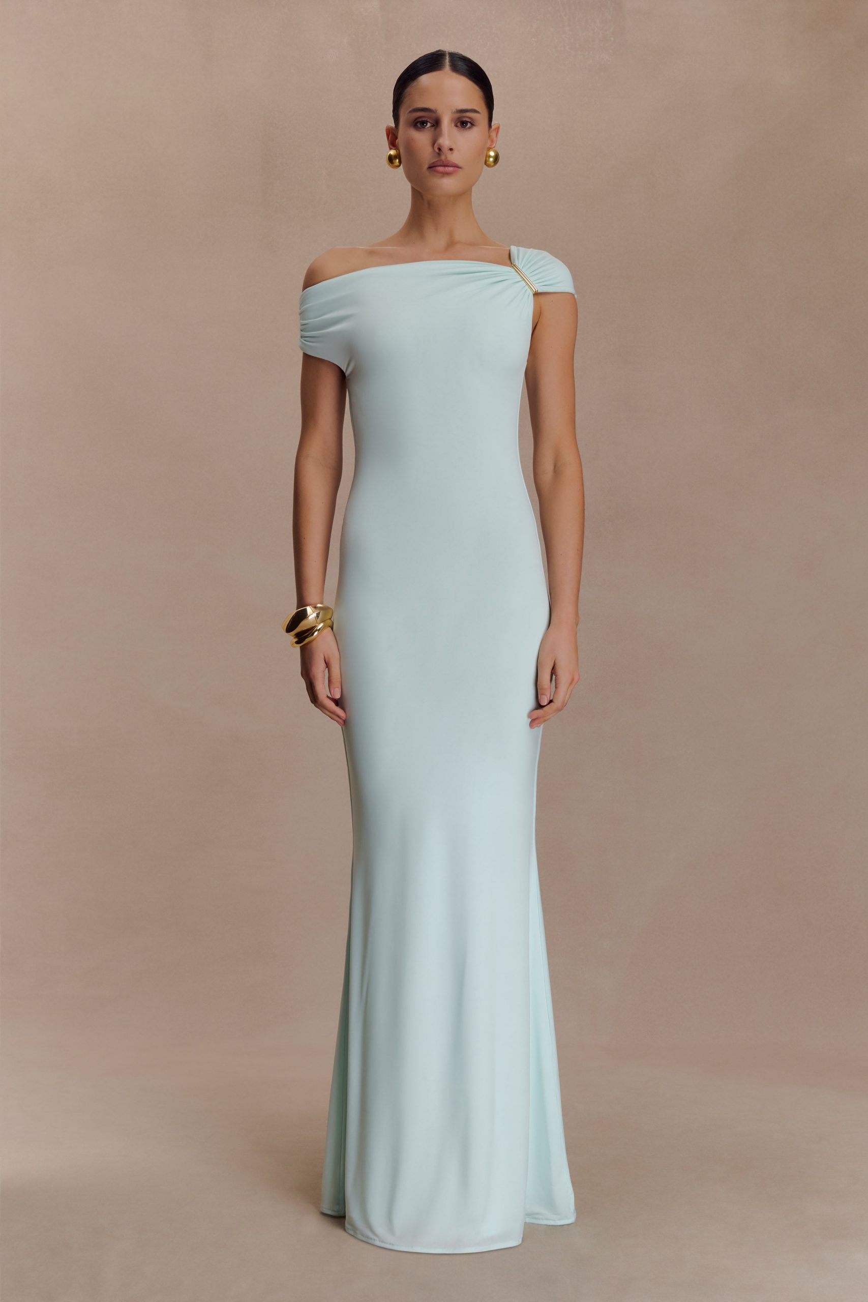 Kinsley Slinky Maxi Dress With Hardware - Lagoon - Image 4