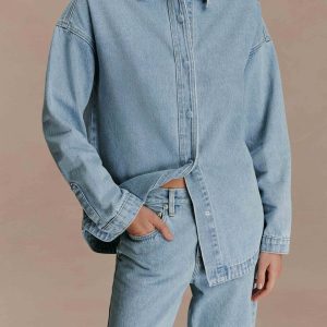 Lioda Oversized Denim Shirt - 80'S Blue
