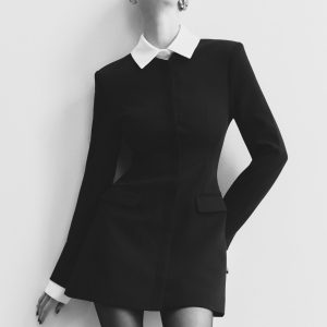 Gretchen Suiting Mini Dress - Black