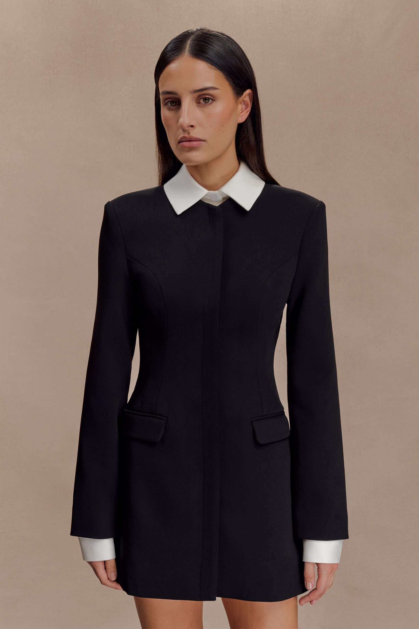 Gretchen Suiting Mini Dress - Black - Image 6