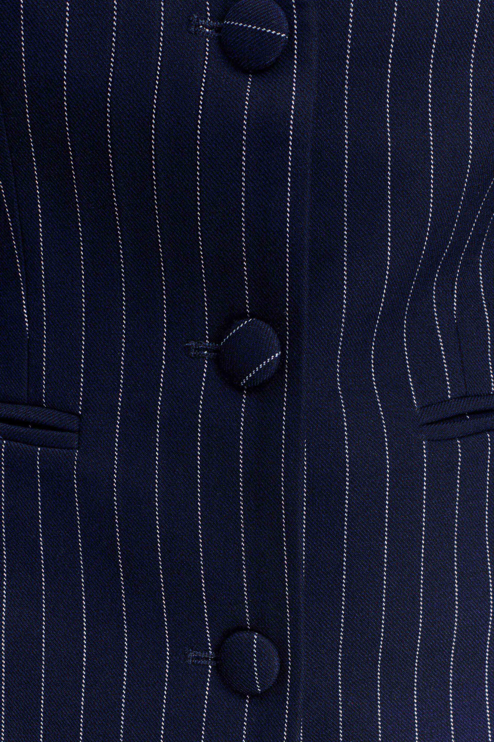 Bellamy Cinched Blazer - Navy Pinstripe - Image 9