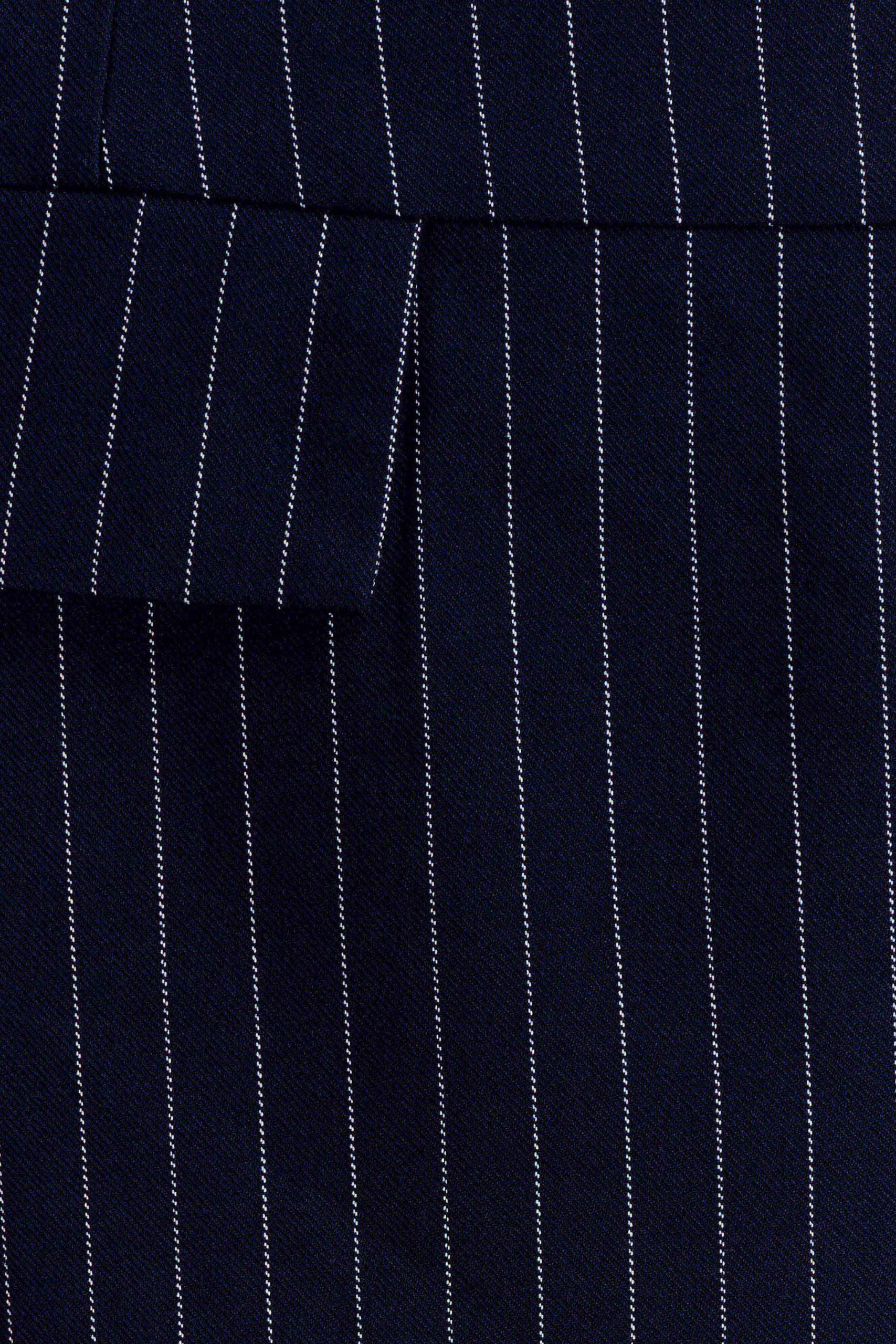 Cassie Column Maxi Skirt - Navy Pinstripe - Image 7