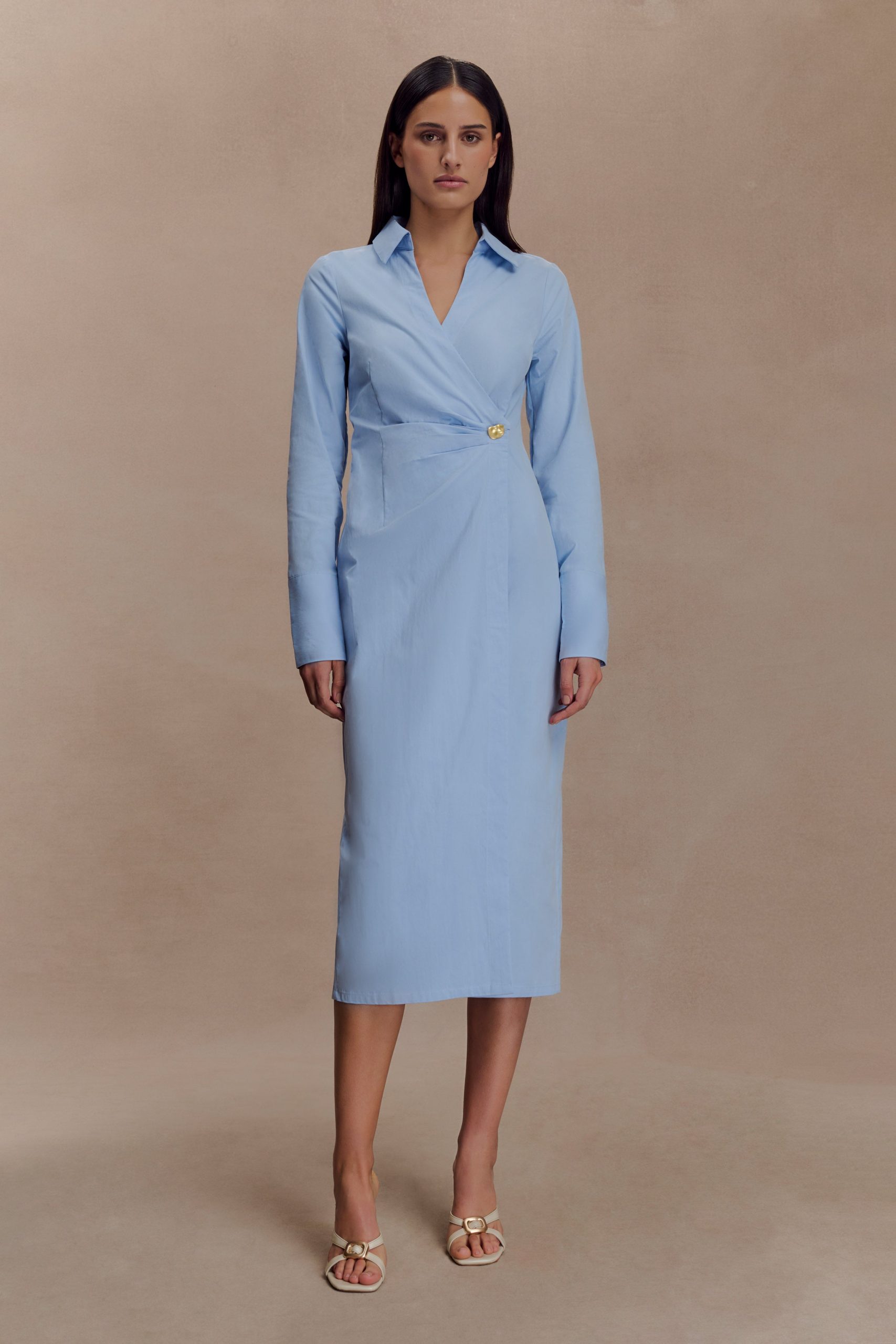 Mikaila Asymmetric Shirt Dress - Blue - Image 2