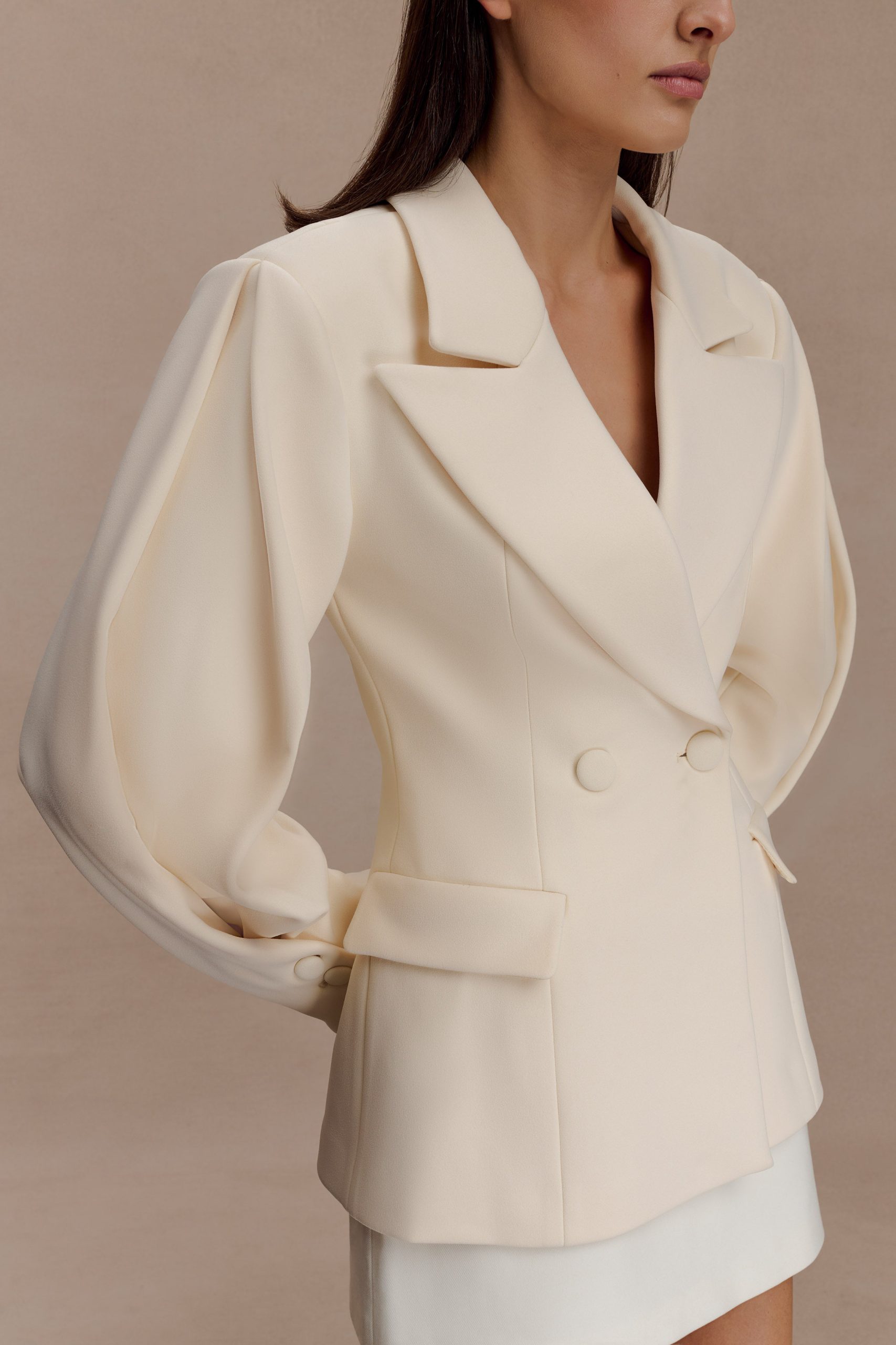 Wesley Structured Blazer - Buttercream - Image 3