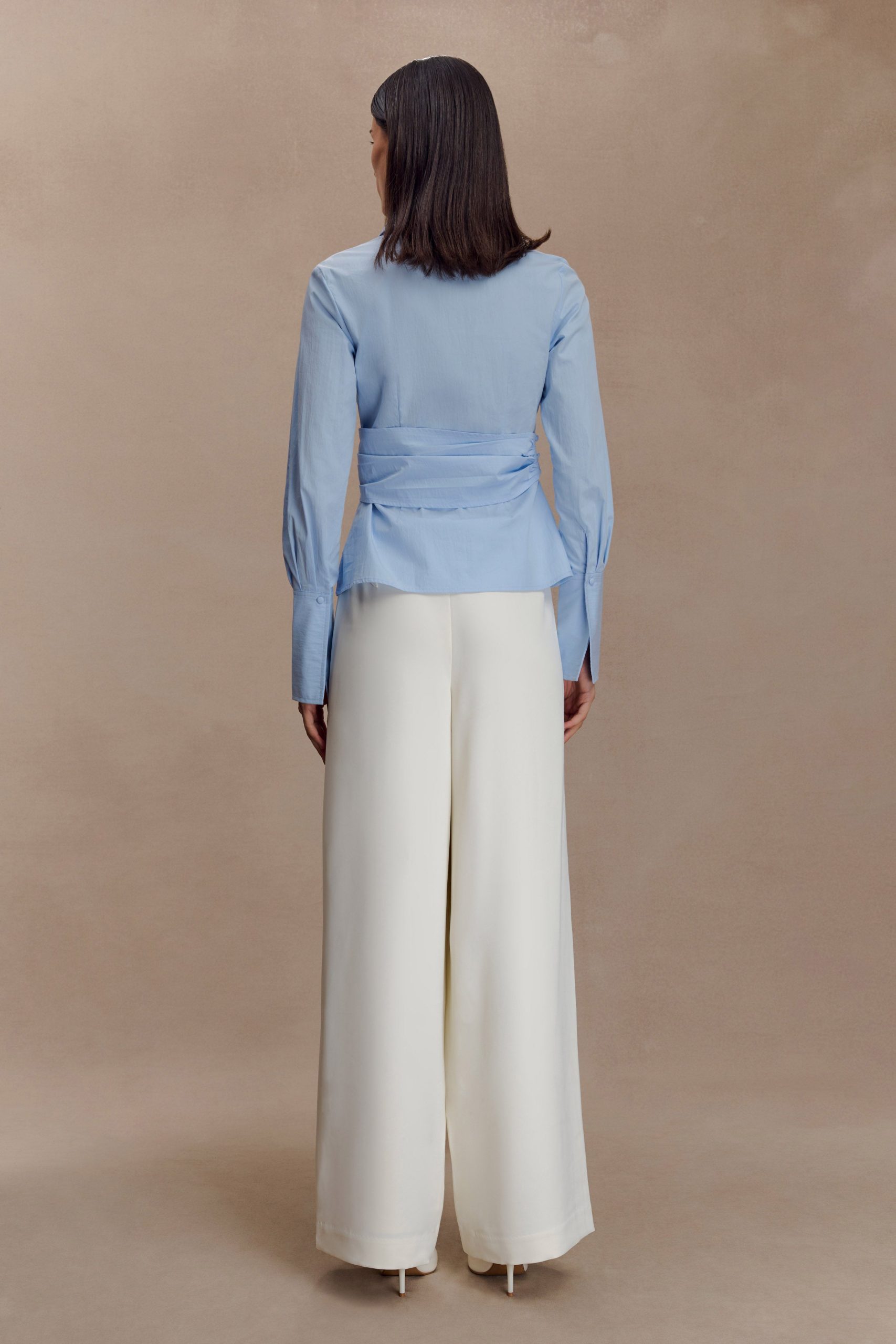 Arlo Wide Leg Suiting Trouser - Ivory - Image 5