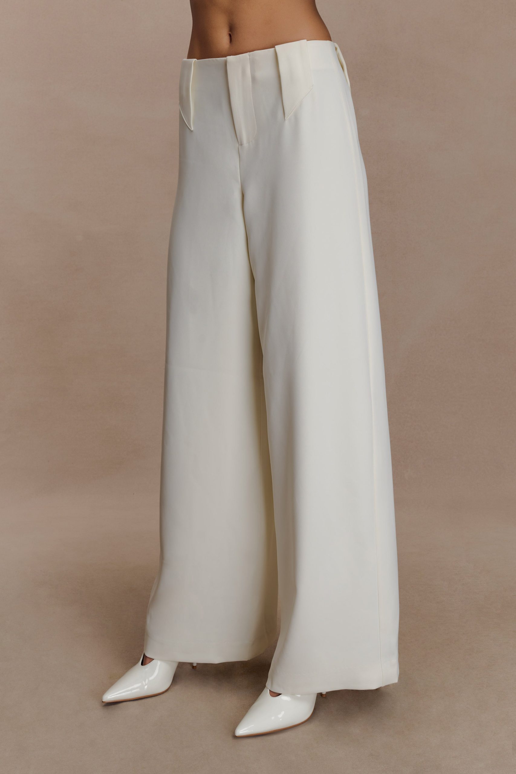 Arlo Wide Leg Suiting Trouser - Ivory - Image 7