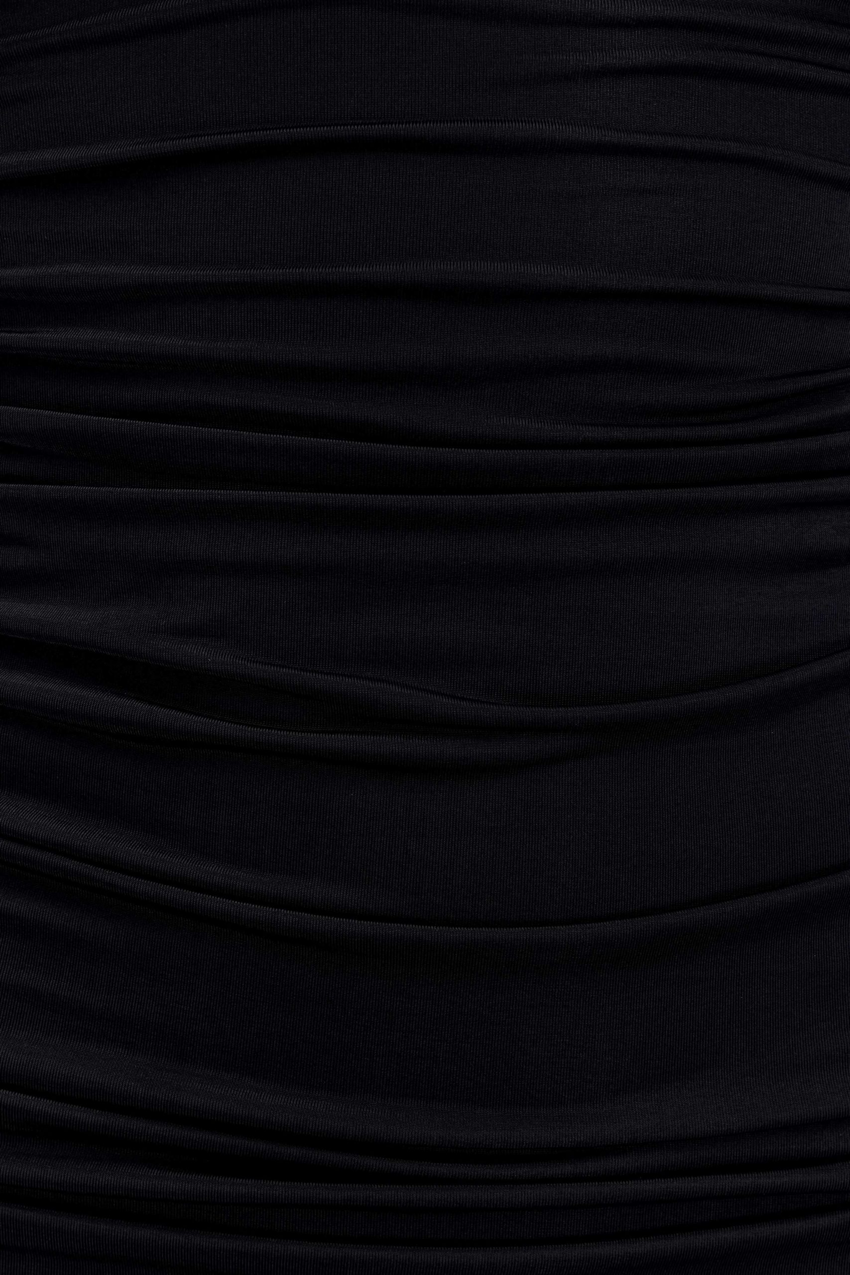 Hayden Long Sleeve Plunge Mini Dress - Black - Image 8