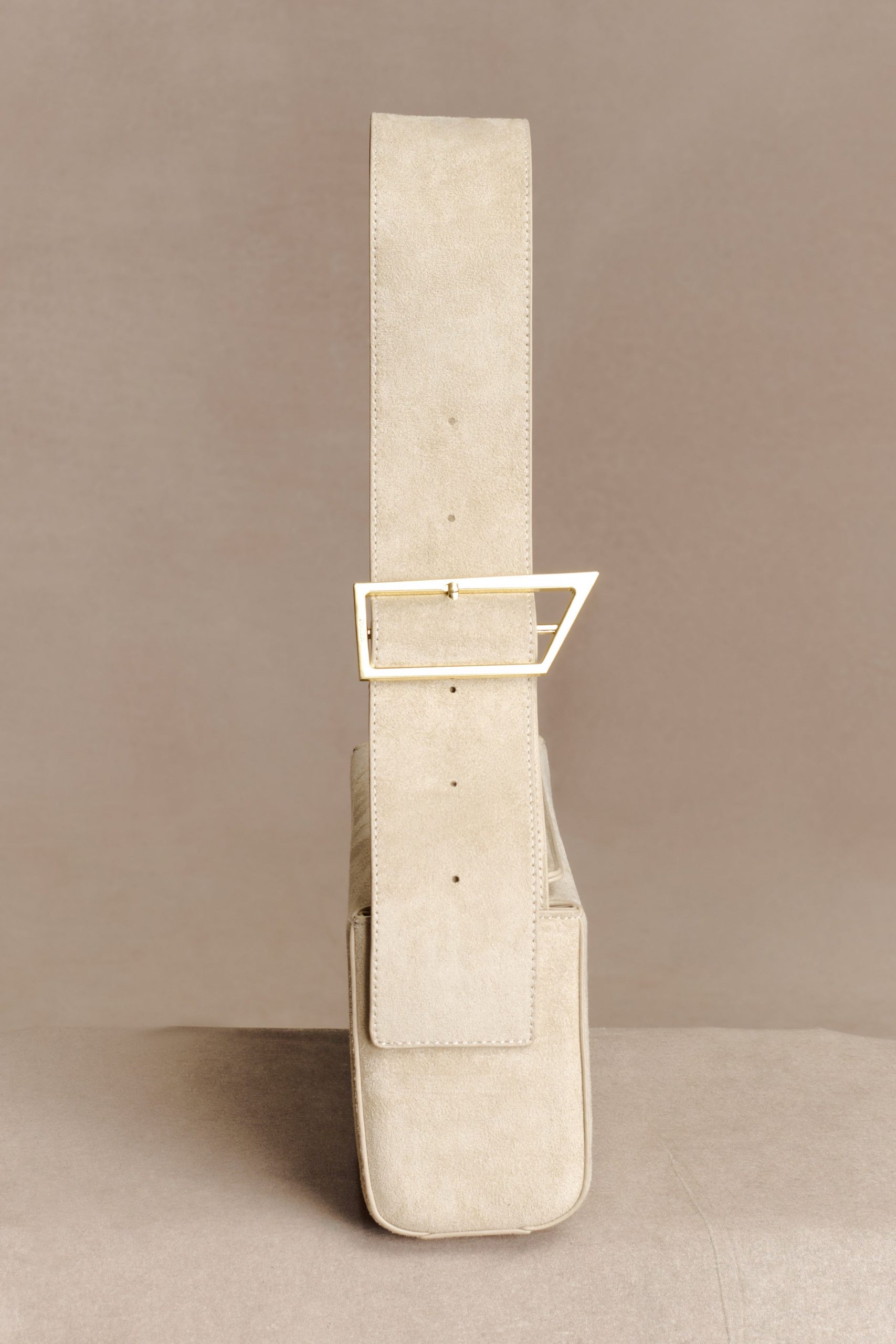 Maria Faux Suede Shoulder Bag - Stone - Image 6
