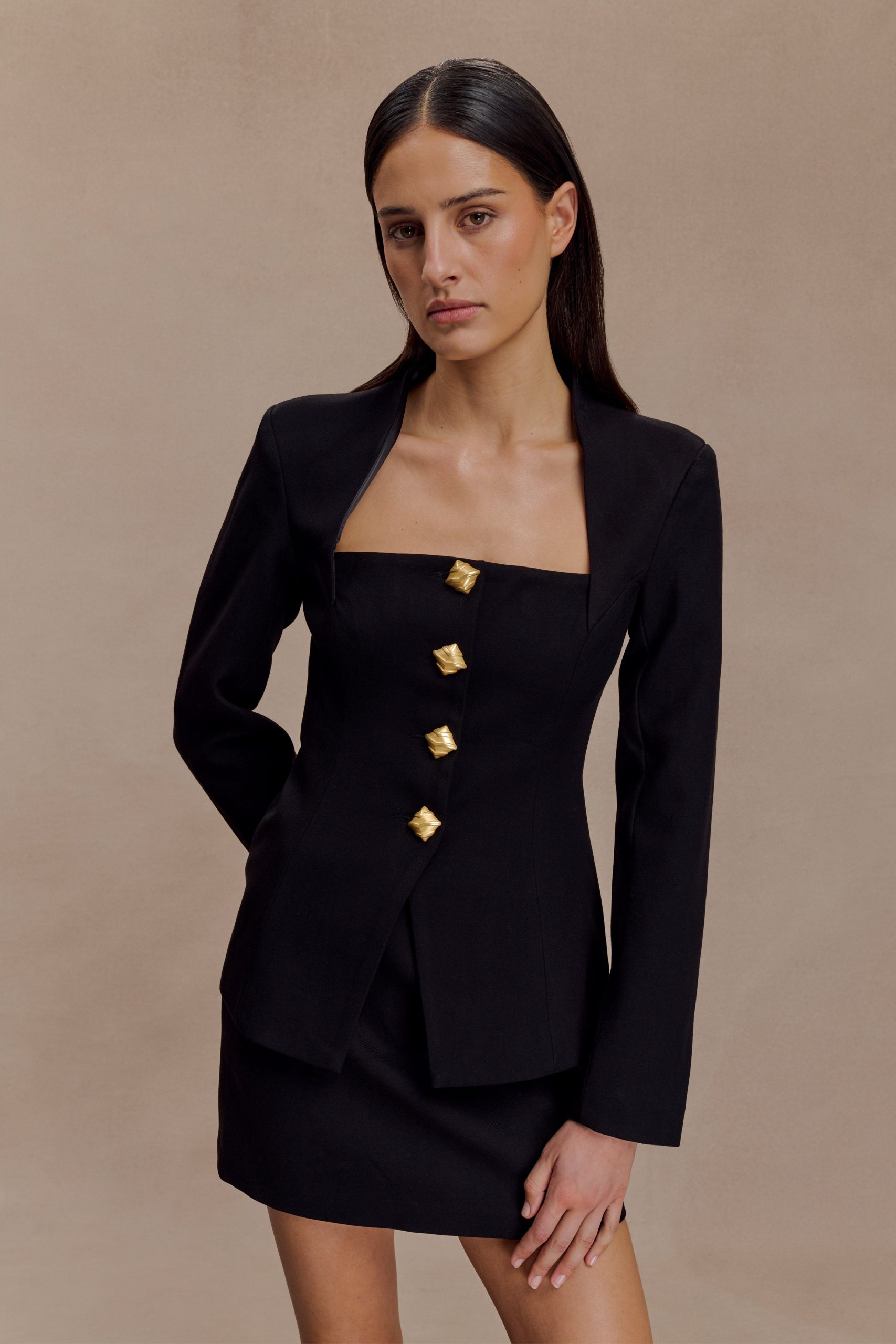 Gina Suiting Mini Skirt - Black - Image 6