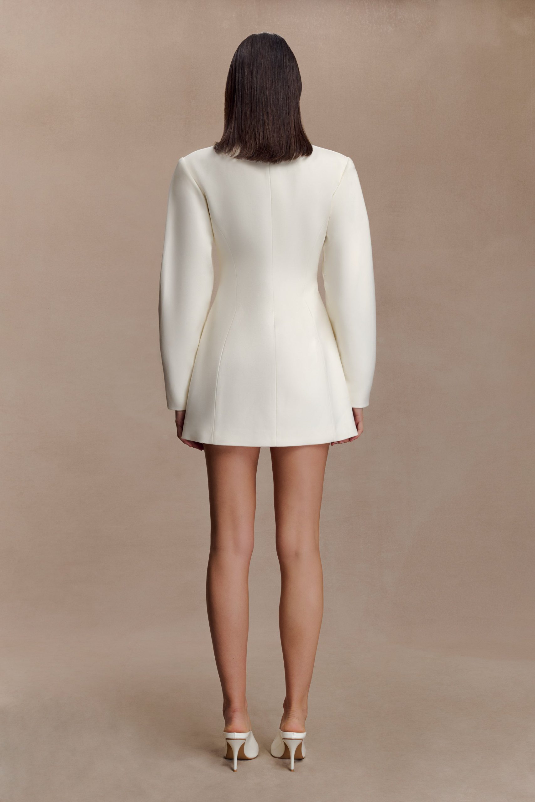 Beatrice Blazer Mini Dress - Ivory - Image 5