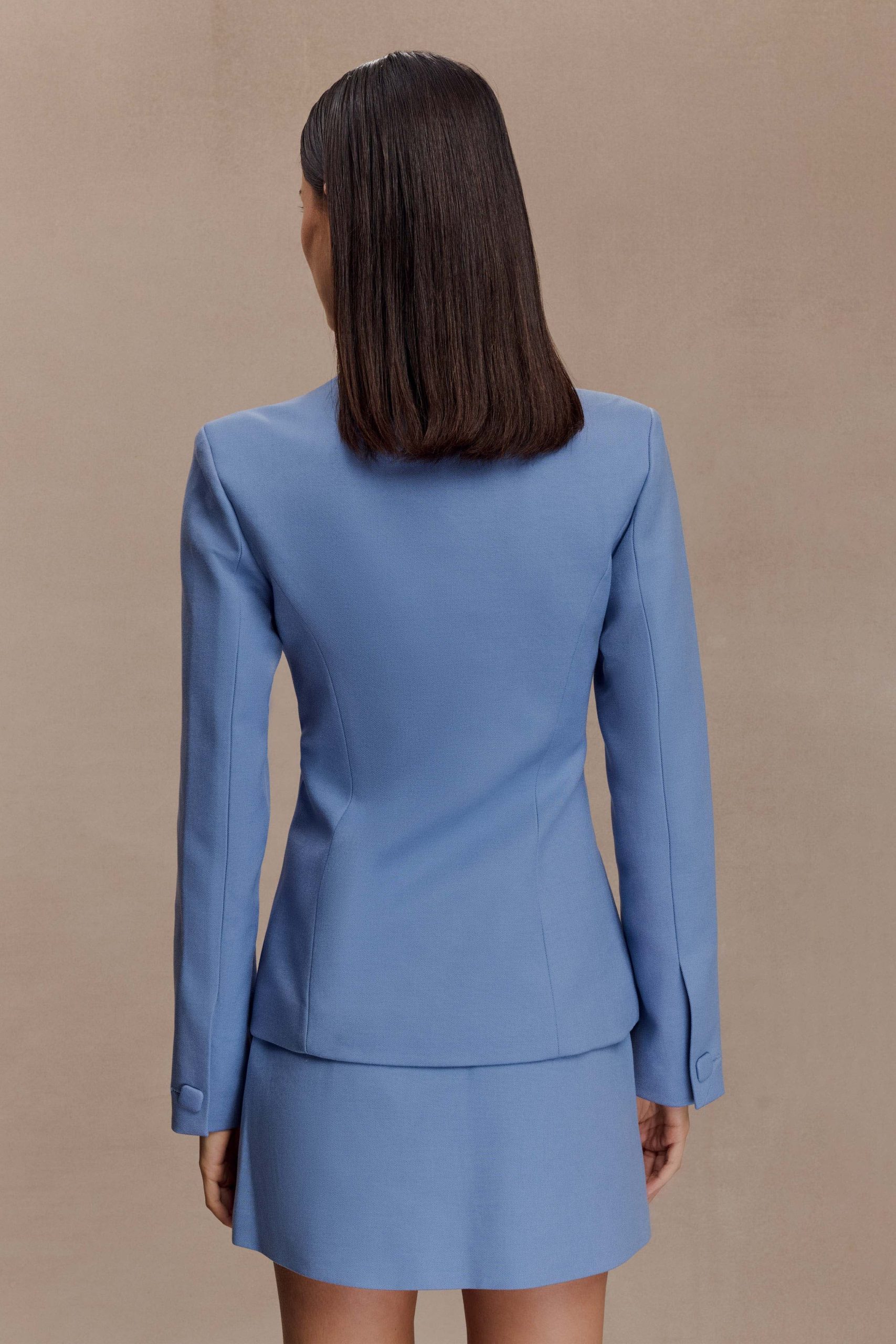 Gina Suiting Mini Skirt - Ocean Blue - Image 5