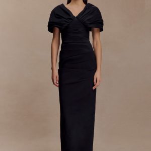 Thelma Bardot Maxi Dress - Black