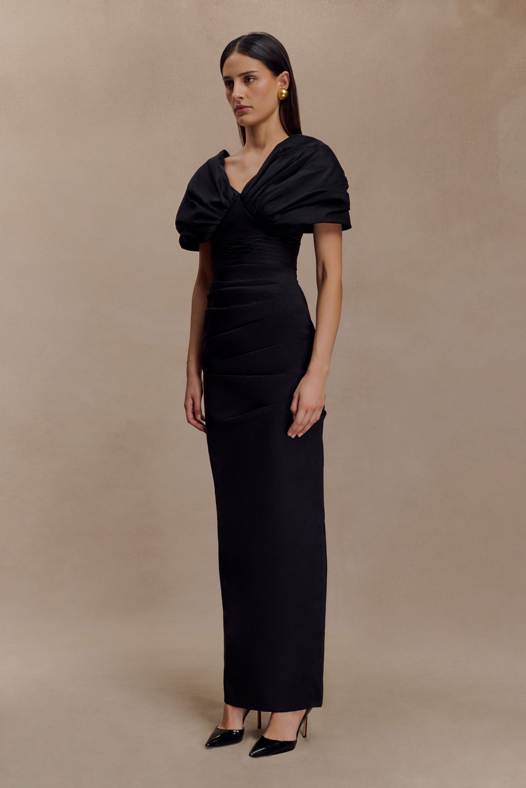Thelma Bardot Maxi Dress - Black - Image 4