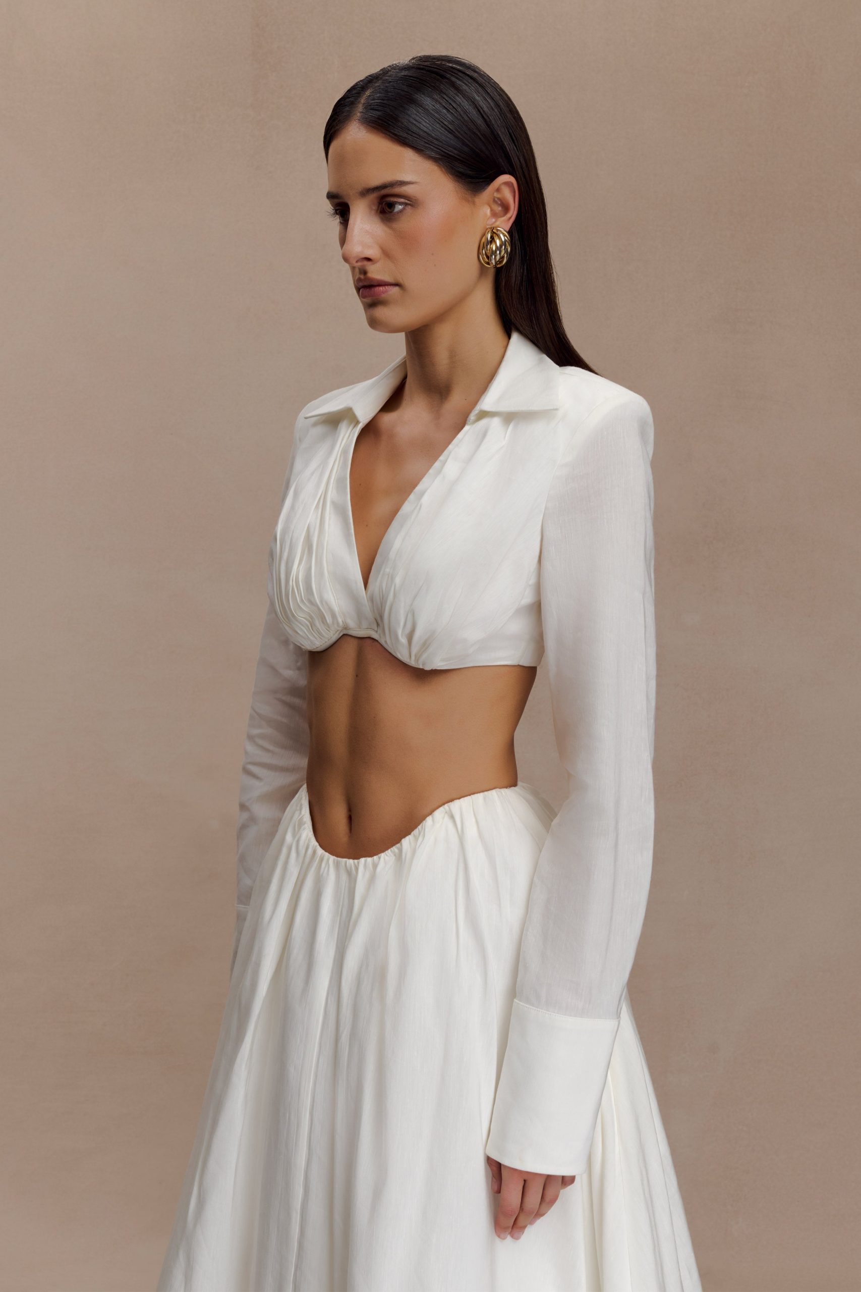 Greta Shirt Bra - White - Image 5