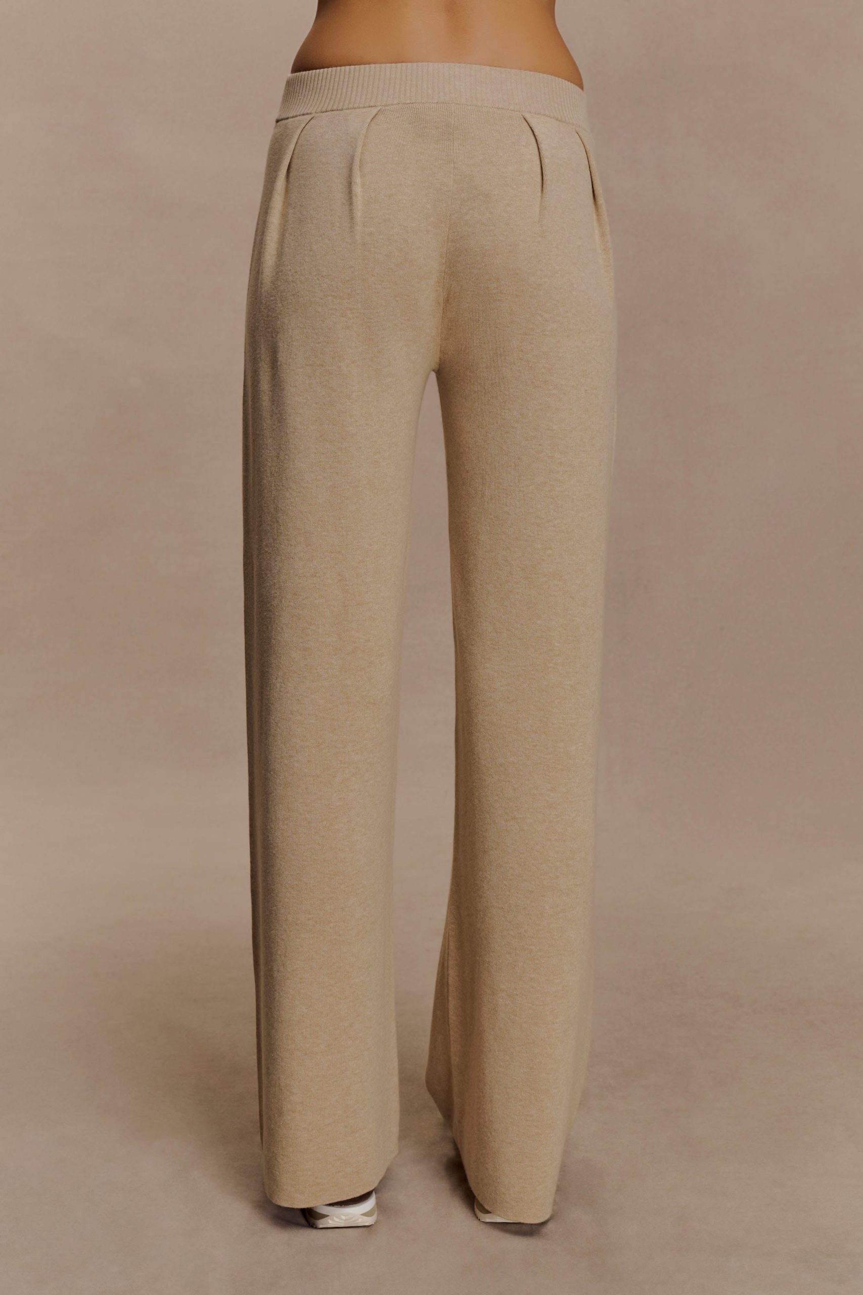 Frannie Gathered Silk Blend Knit Pants - Sand - Image 7