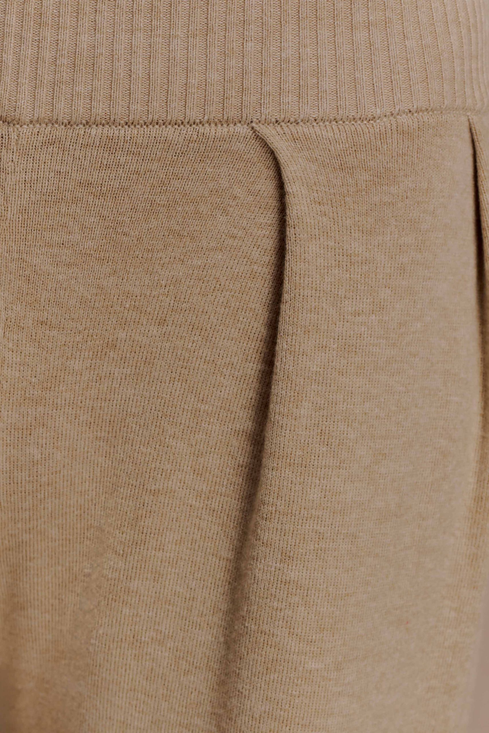 Frannie Gathered Silk Blend Knit Pants - Sand - Image 8