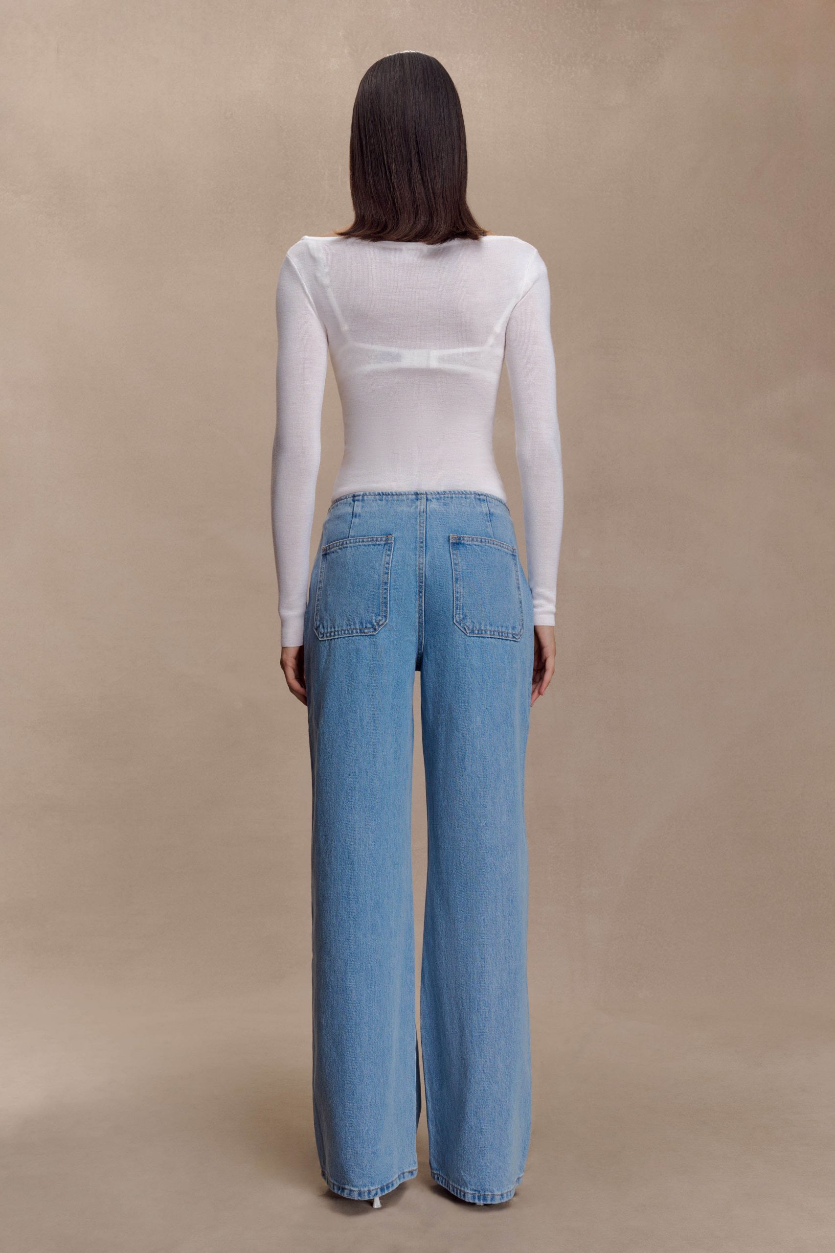 Paedyn Merino Wool Ribbed Long Sleeve Top - Ivory - Image 6