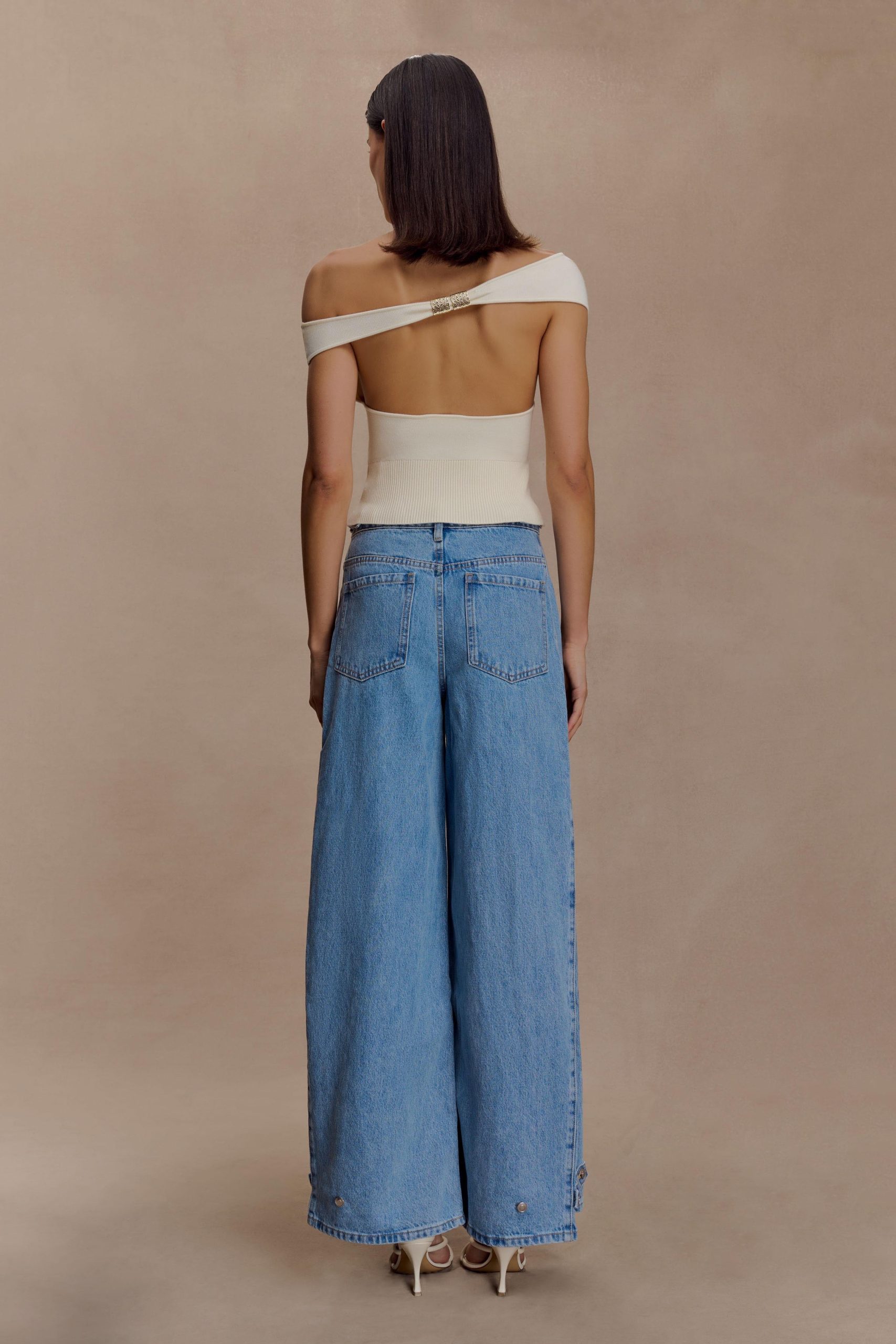 Carley Off Shoulder Knit Top - Ivory - Image 5