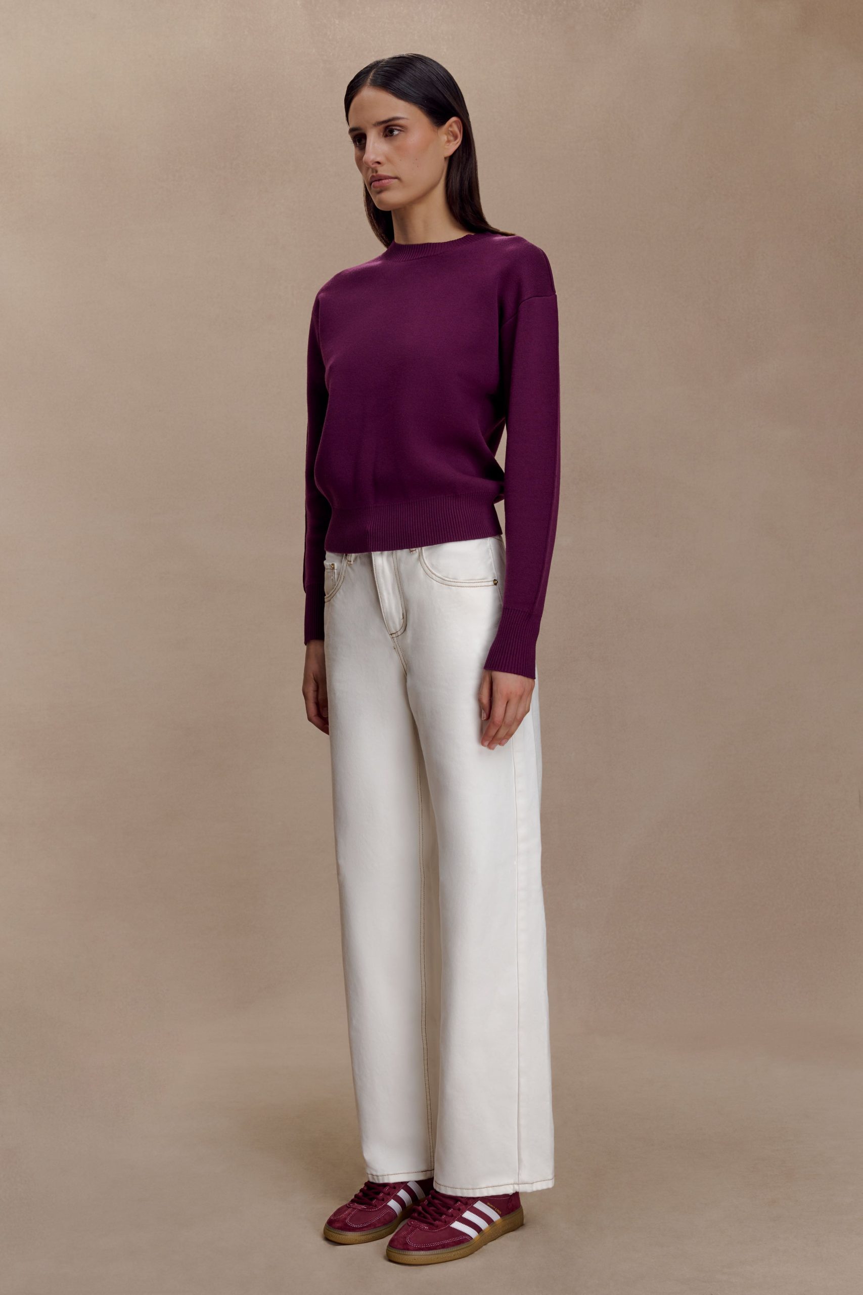 Braxton Cozy Knit Jumper - Plum - Image 7