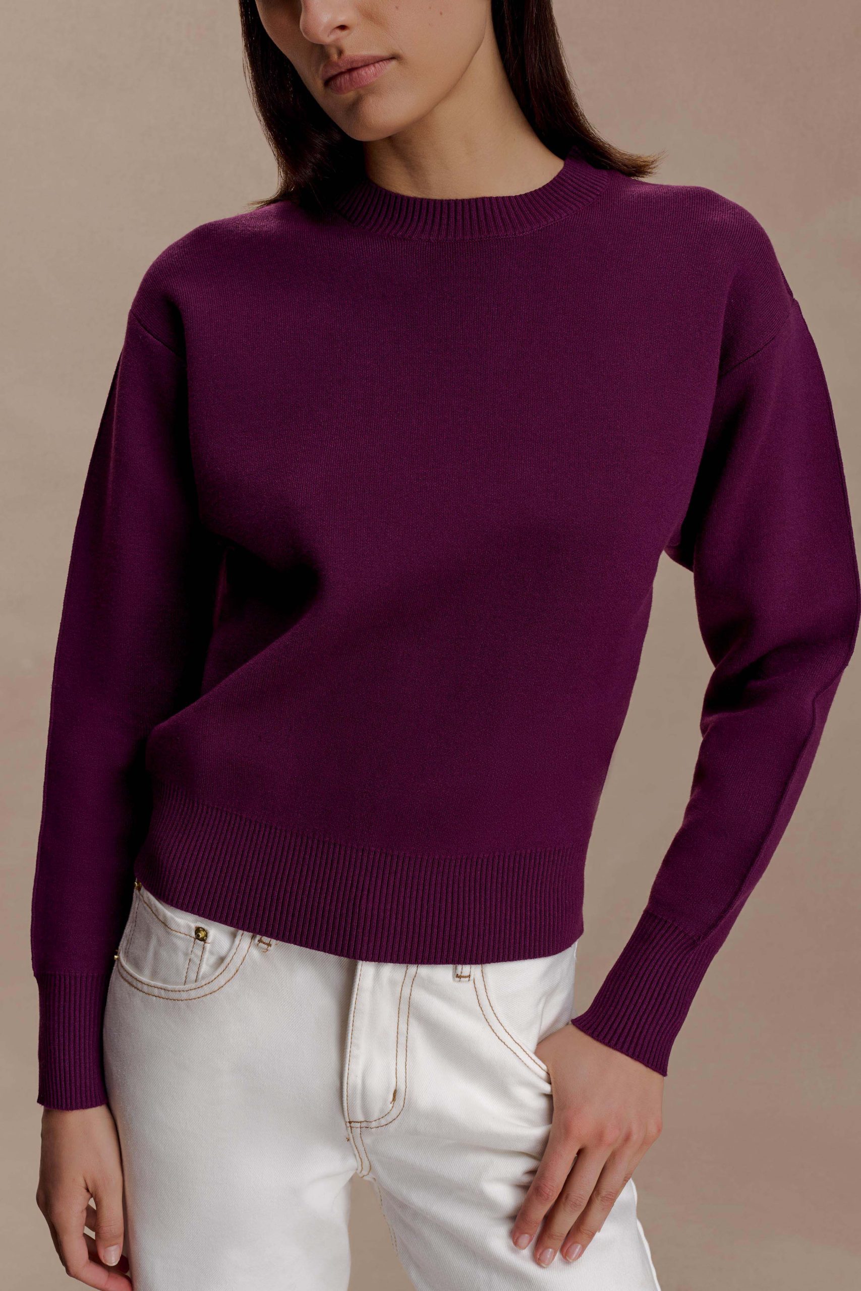 Braxton Cozy Knit Jumper - Plum - Image 6