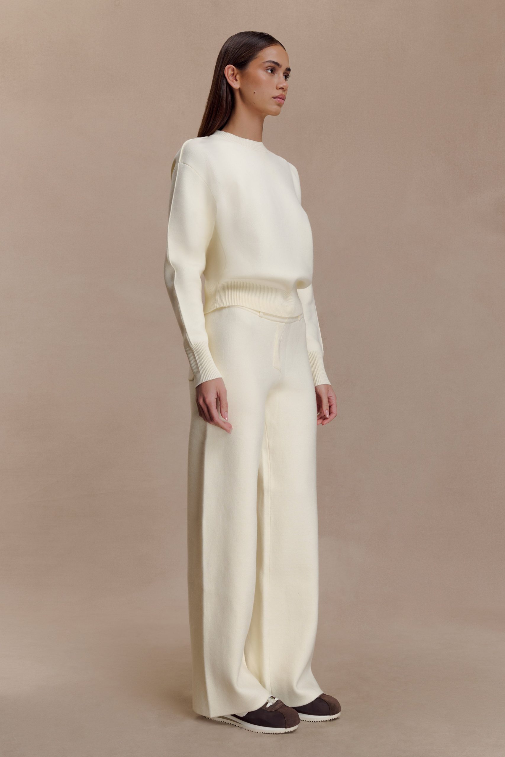 Lauren Knit Trouser - Ivory - Image 4