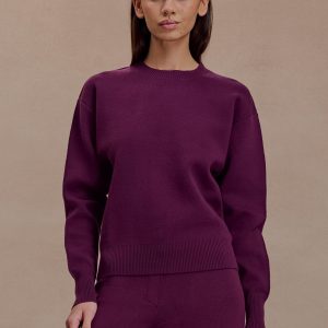Braxton Cozy Knit Jumper - Plum