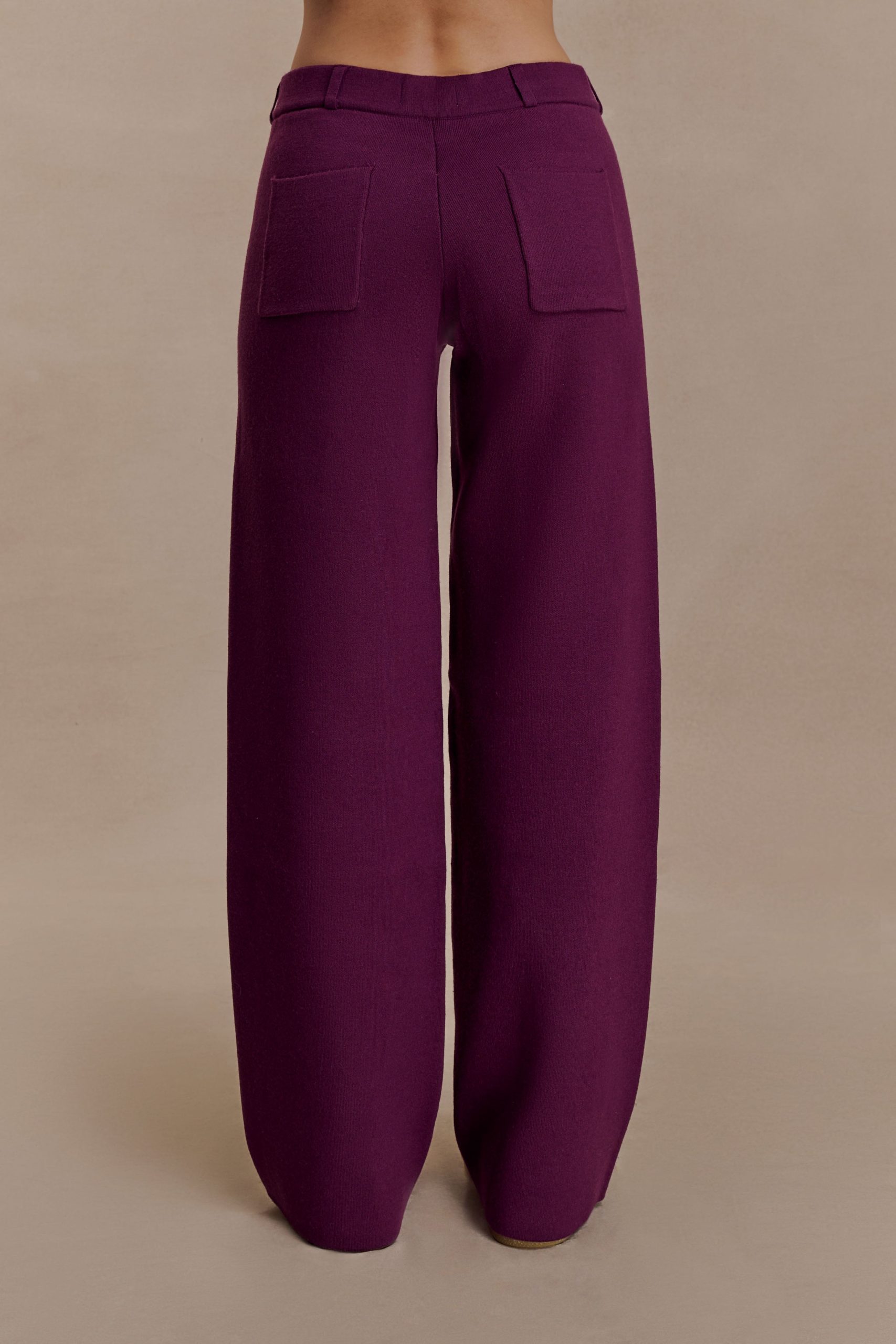 Lauren Knit Trouser - Plum - Image 5