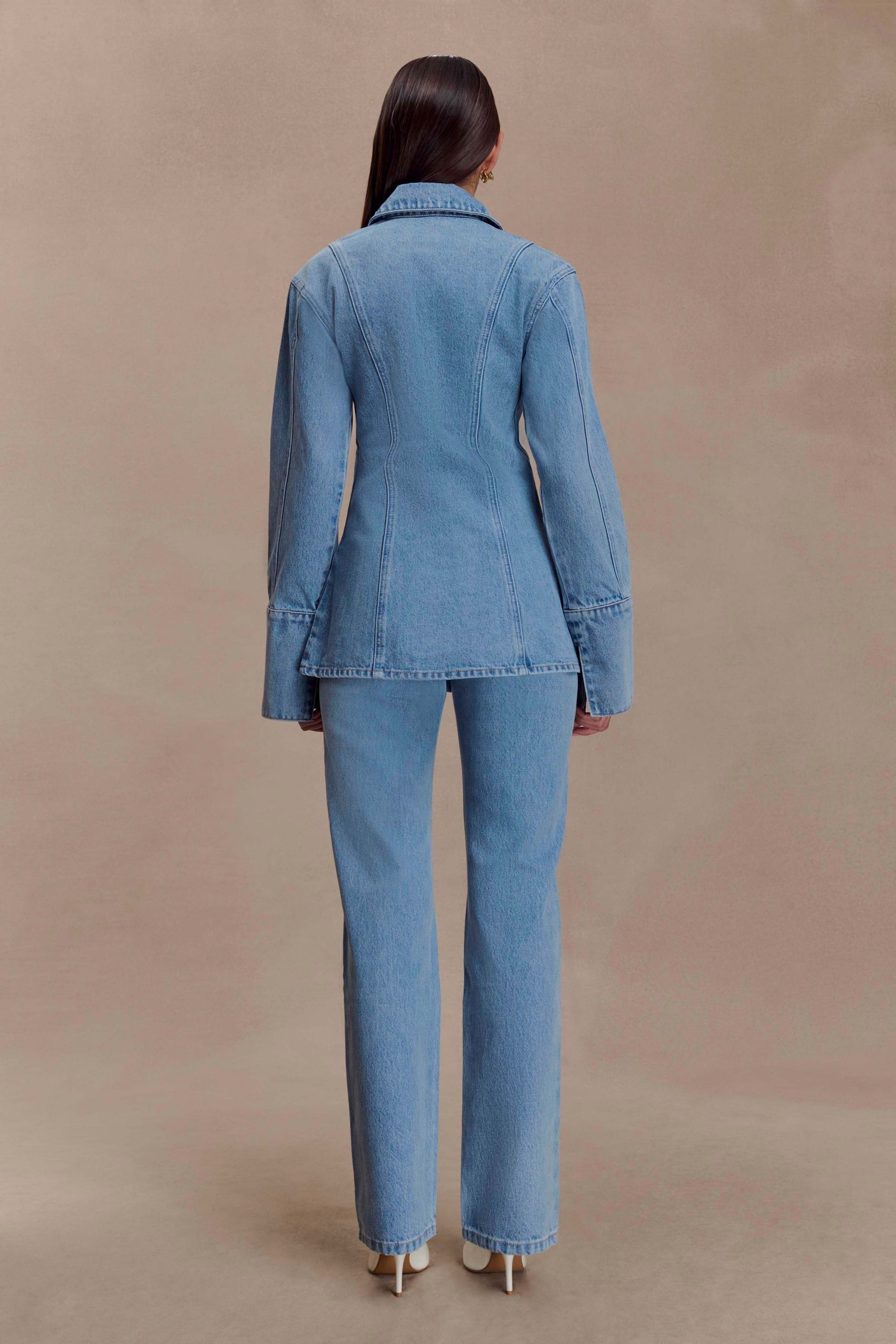 Janine High Waisted Straight Leg Jeans - Classic Blue - Image 4