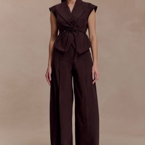 Beatrix High Rise Denim Jeans - Chocolate