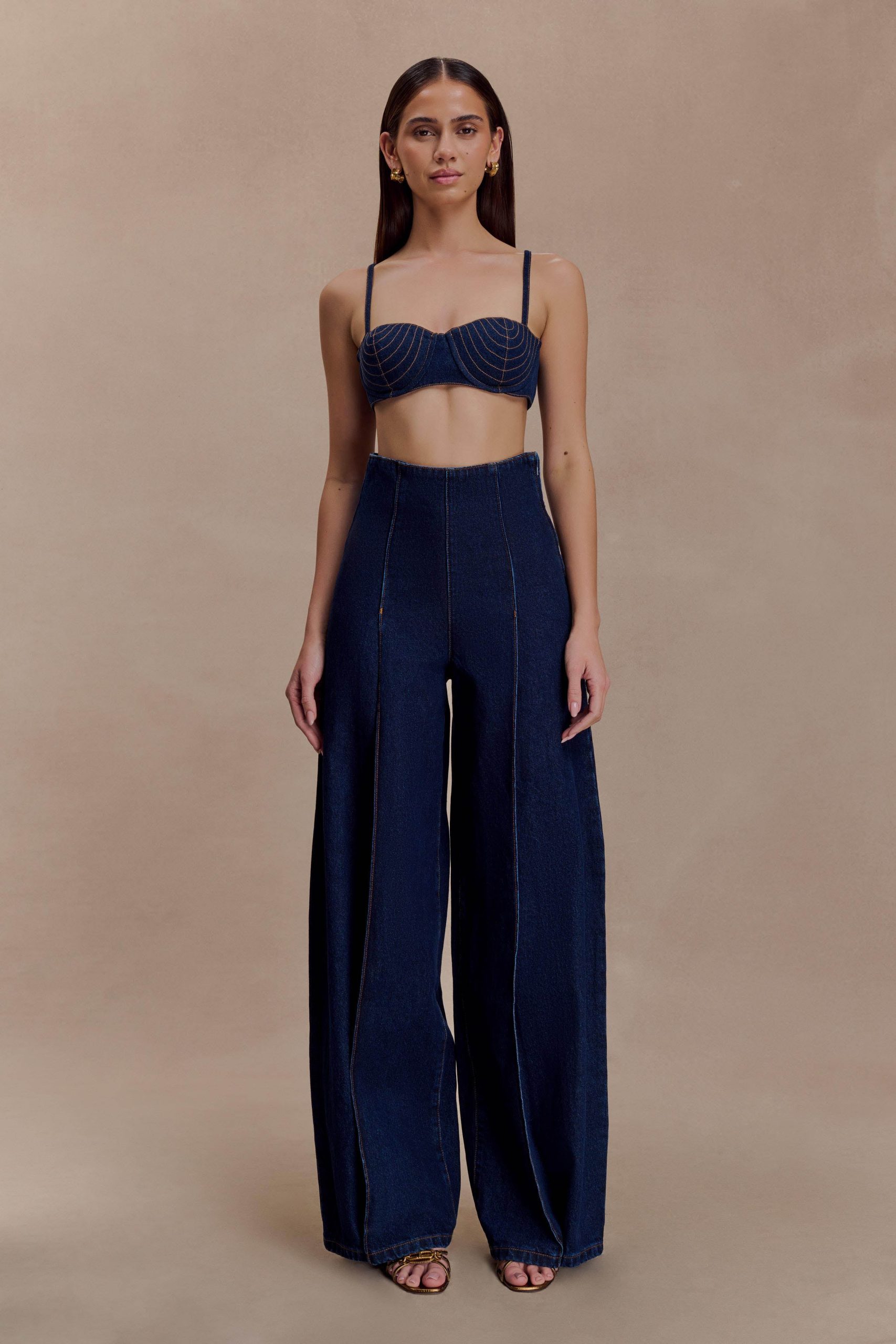 Beatrix High Rise Denim Jeans - Indigo Blue - Image 3