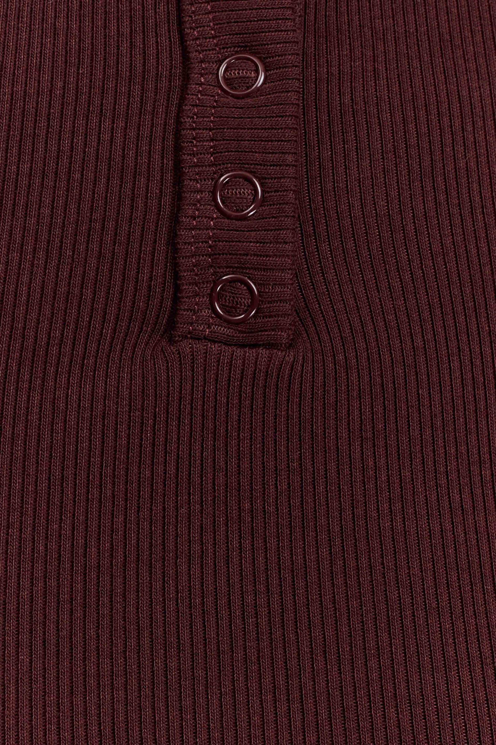 Maelle Off Shoulder Long Sleeve Top - Deep Chocolate - Image 6
