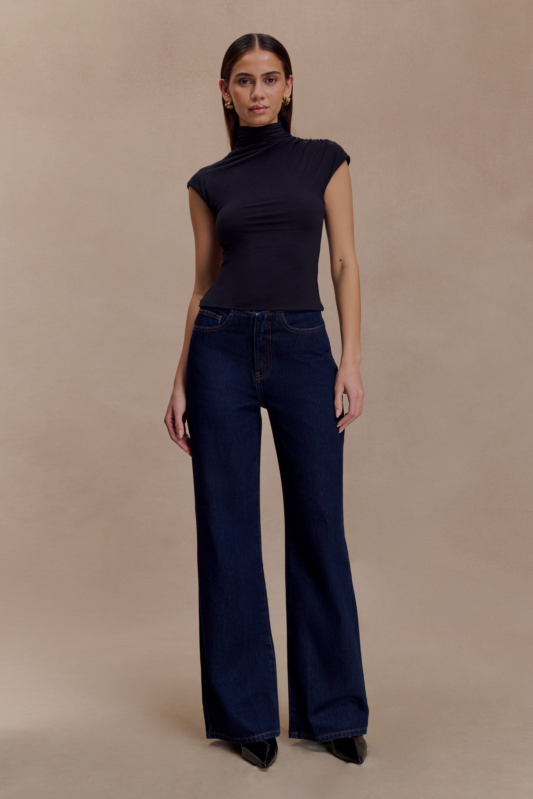 Freesia High Neck Sleeveless Top - Black - Image 6