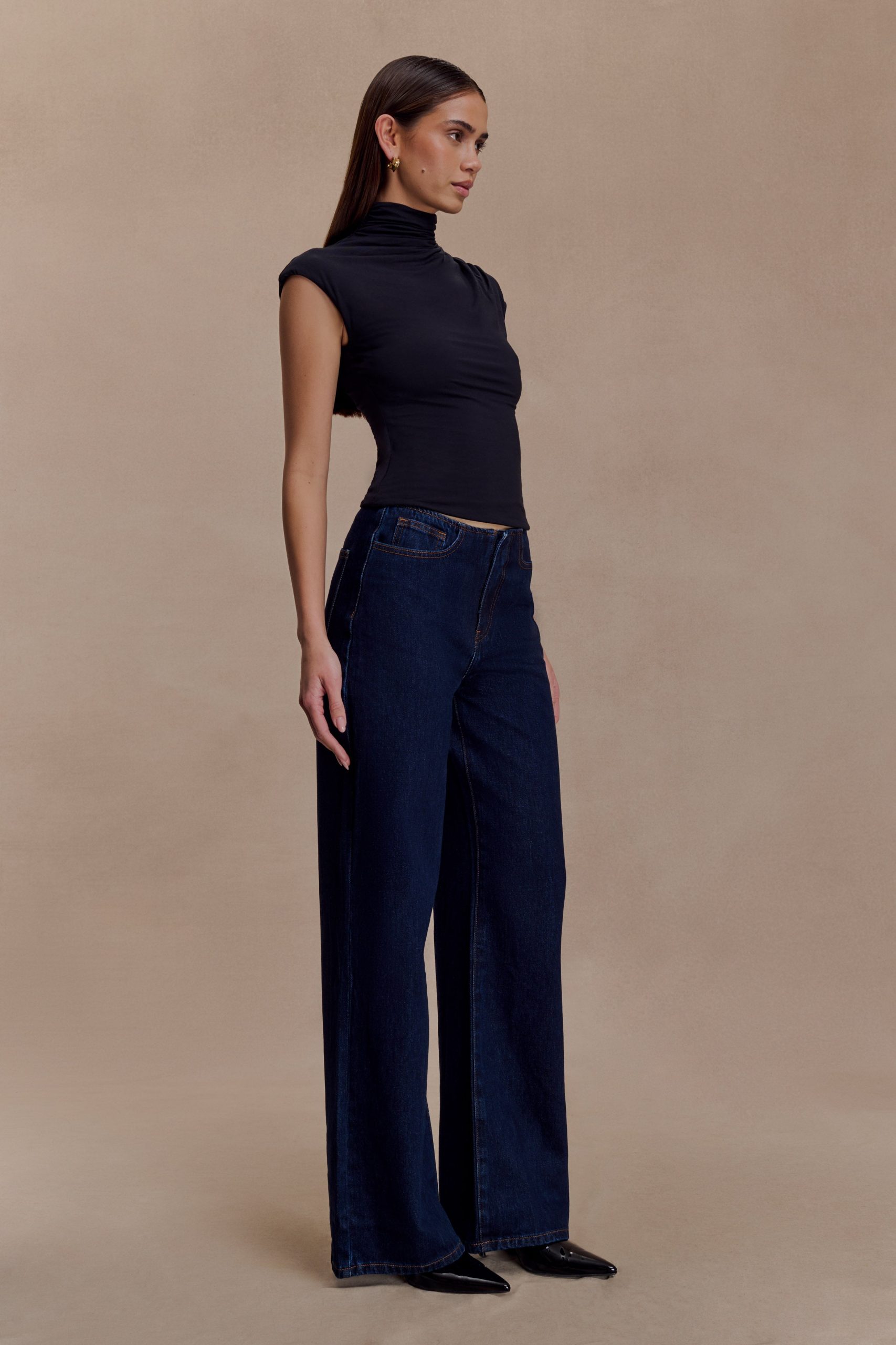 Freesia High Neck Sleeveless Top - Black - Image 4