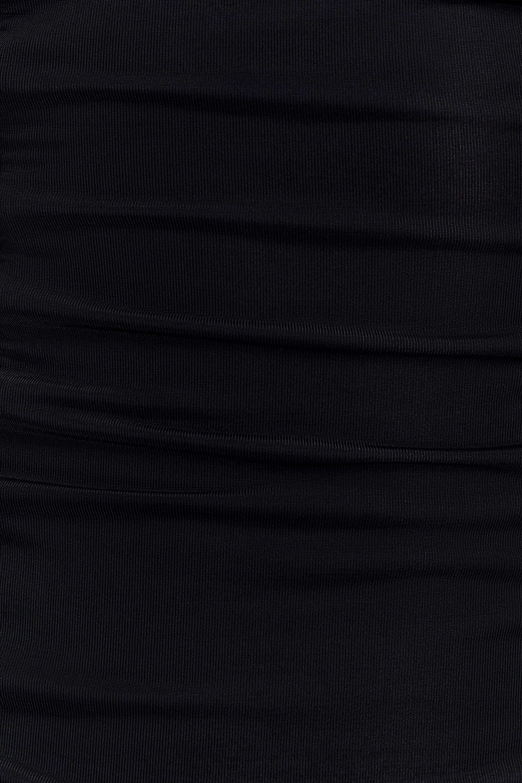 Mattea Slinky And Mesh Maxi Dress With Scarf - Black - Image 4