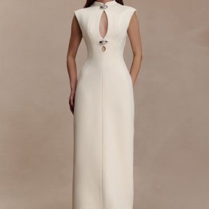 Michelle Cut Out Maxi Dress - Buttercream