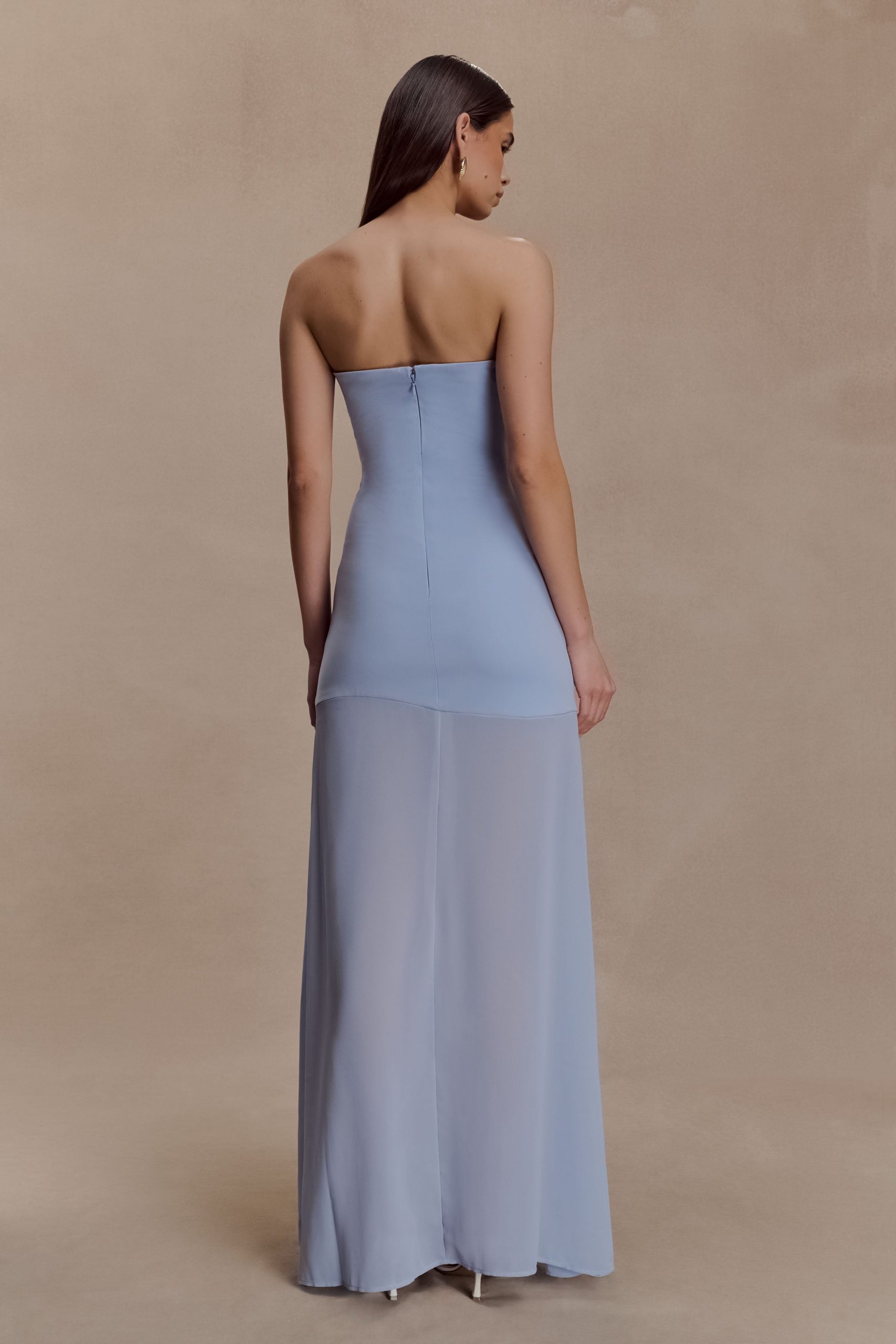 Mason Crepe And Chiffon Maxi Dress - Powder Blue - Image 2