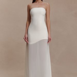Mason Crepe And Chiffon Maxi Dress - Ivory
