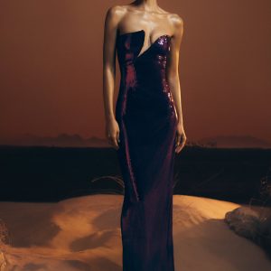 Winston Strapless Sequin Maxi Dress - Plum