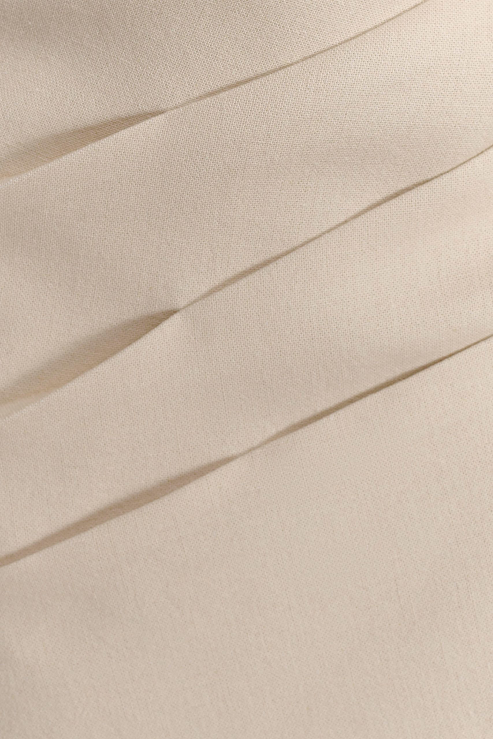 Helena One Shoulder Linen Mini Dress - Natural Beige - Image 9