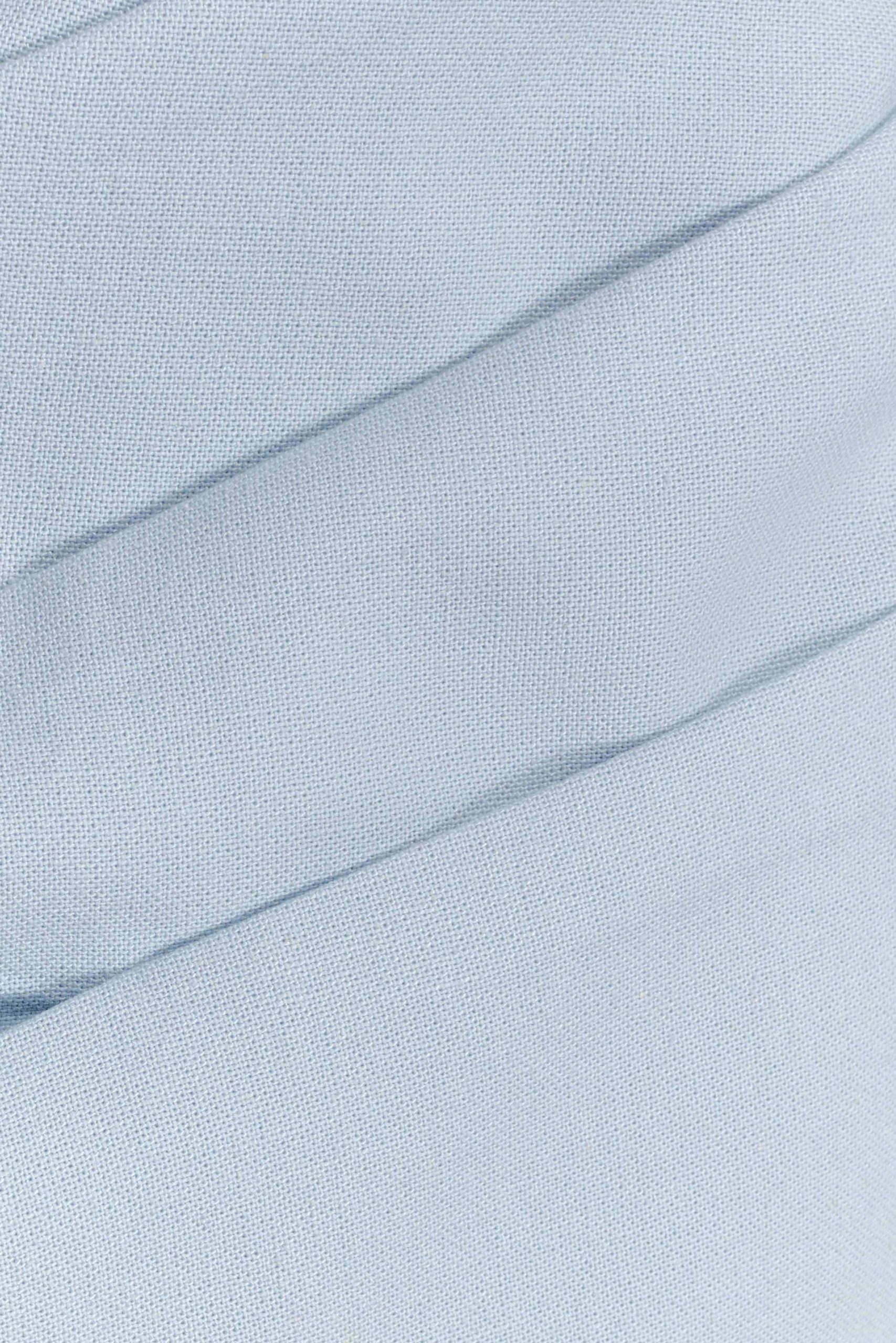 Helena One Shoulder Linen Mini Dress - Powder Blue - Image 9