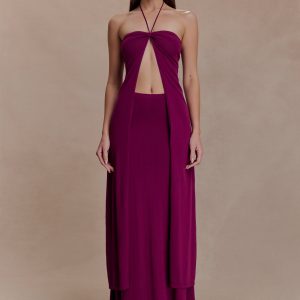 Marimae Long Knit Top - Plum