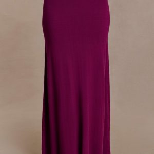 Martiena Knit Maxi Skirt - Plum