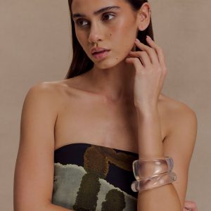 Marah Resin Bangle Set - Clear