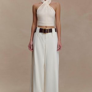 Arlo Wide Leg Suiting Trouser - Ivory
