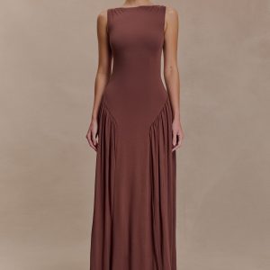 Marnie Modal Sleeveless Maxi Dress - Chocolate