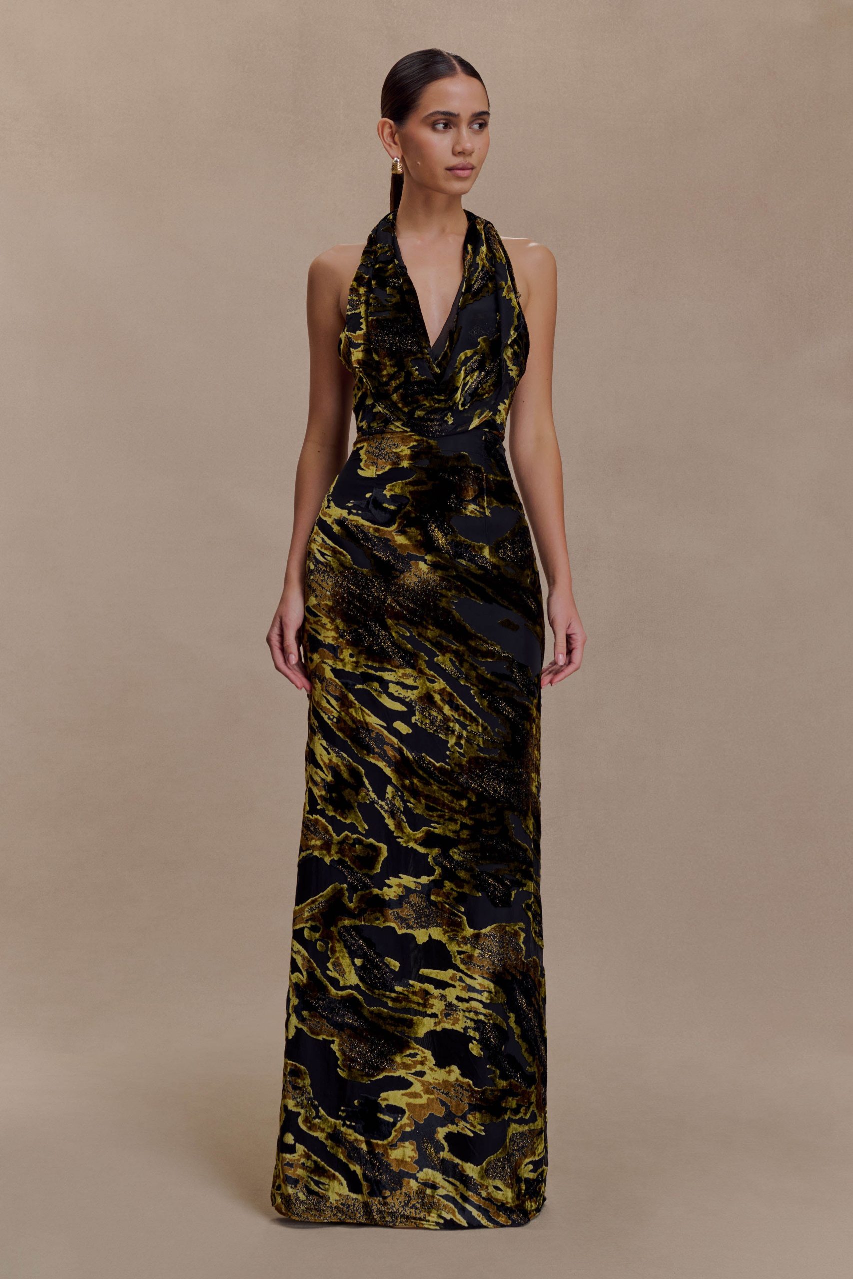 Talila Cowl Front Maxi Dress - Velvet Burnout - Image 5